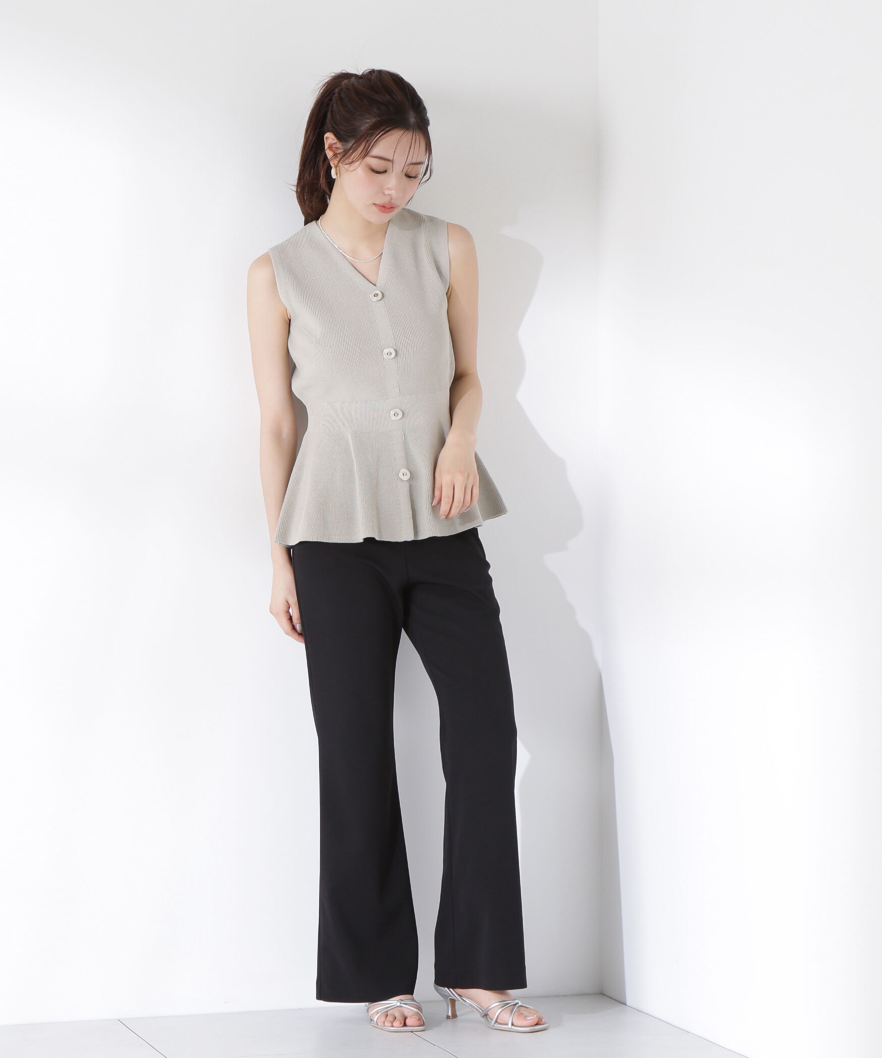 PROPORTION BODY DRESSING「畦ペプラムプルオーバー」|ニット・セーター|