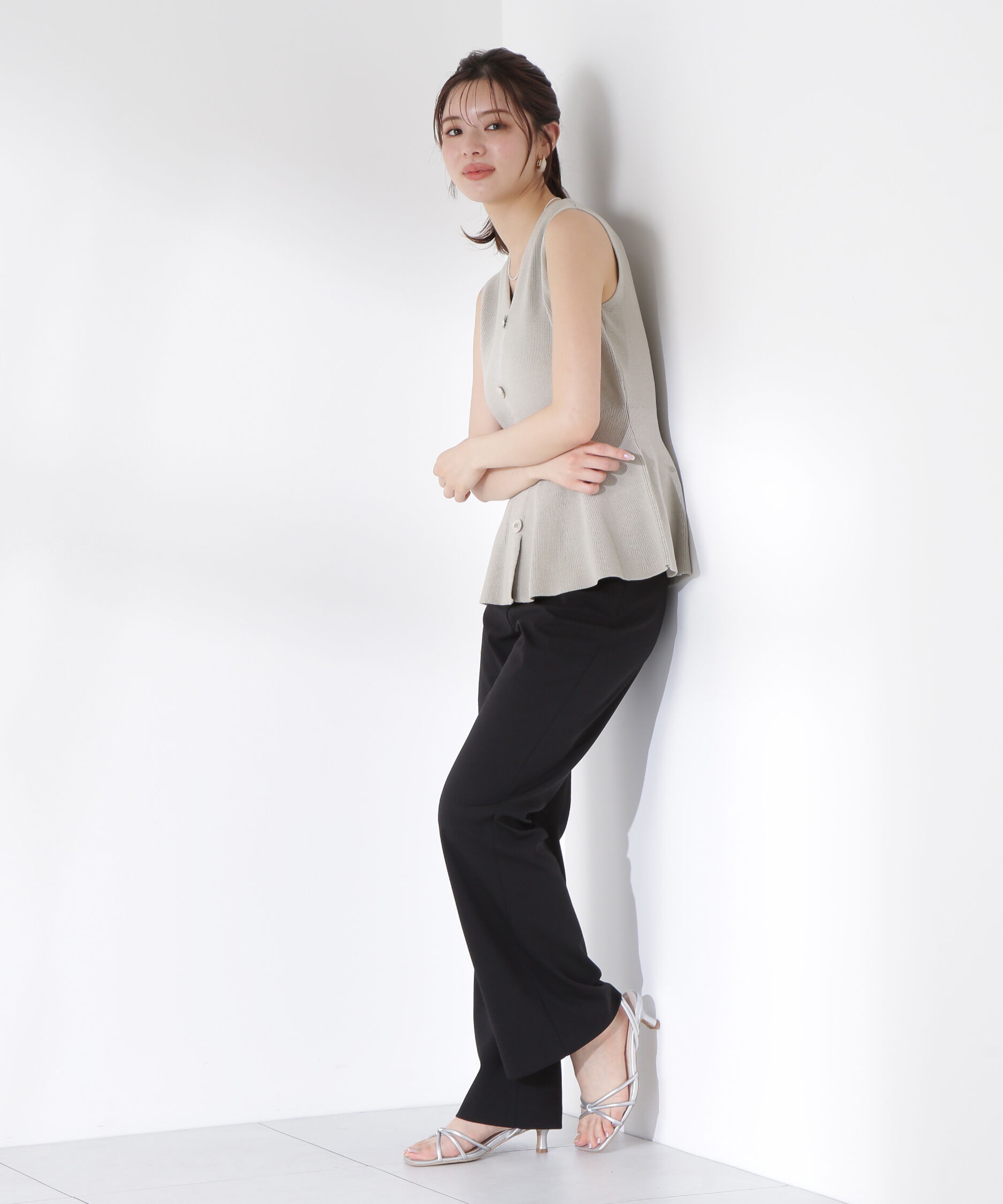 PROPORTION BODY DRESSING「畦ペプラムプルオーバー」|ニット・セーター|