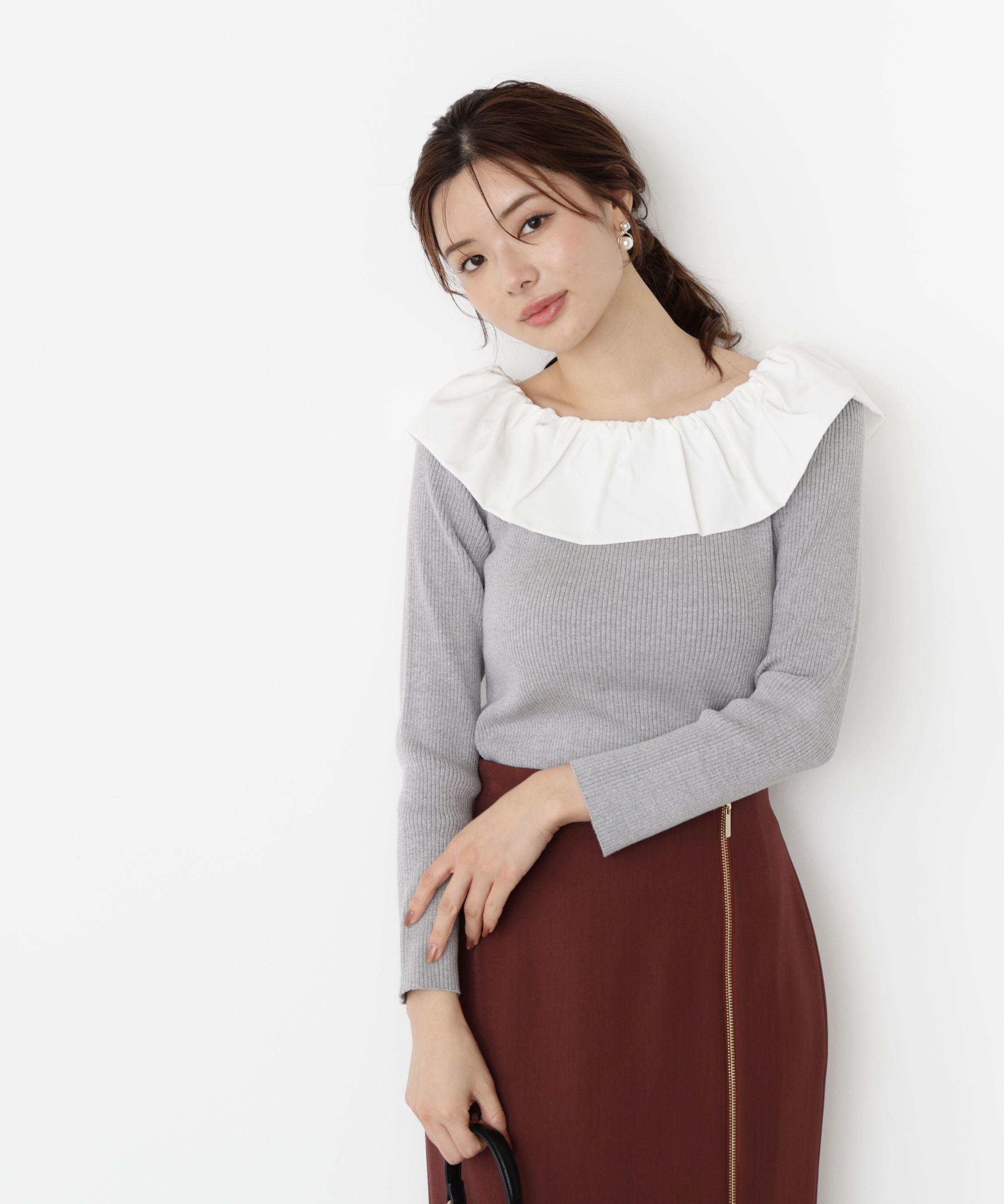 PROPORTION BODY DRESSING「フリルオフショル2wayニット 25AW」|ニット・セーター|