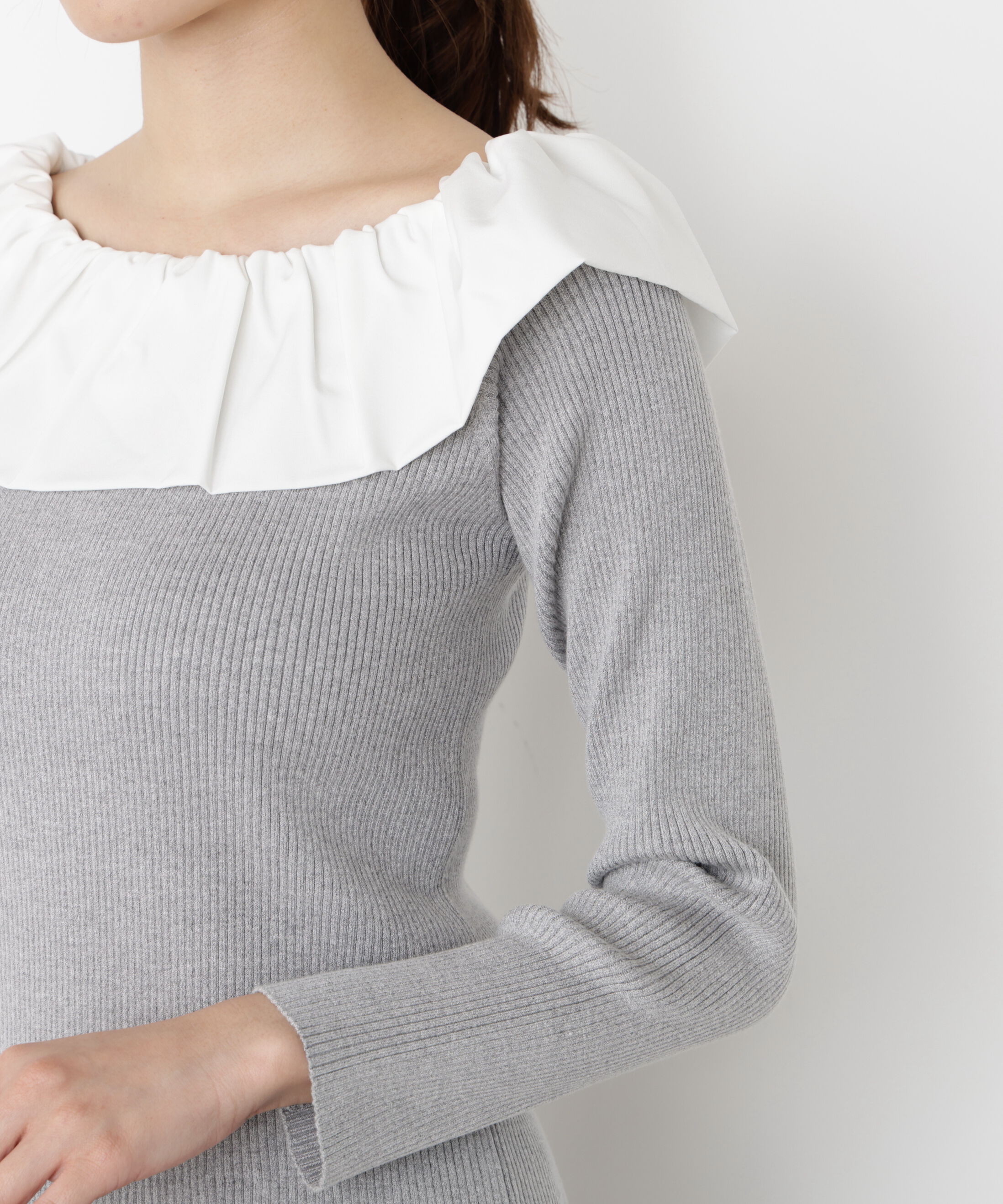 PROPORTION BODY DRESSING「フリルオフショル2wayニット 25AW」|ニット・セーター|