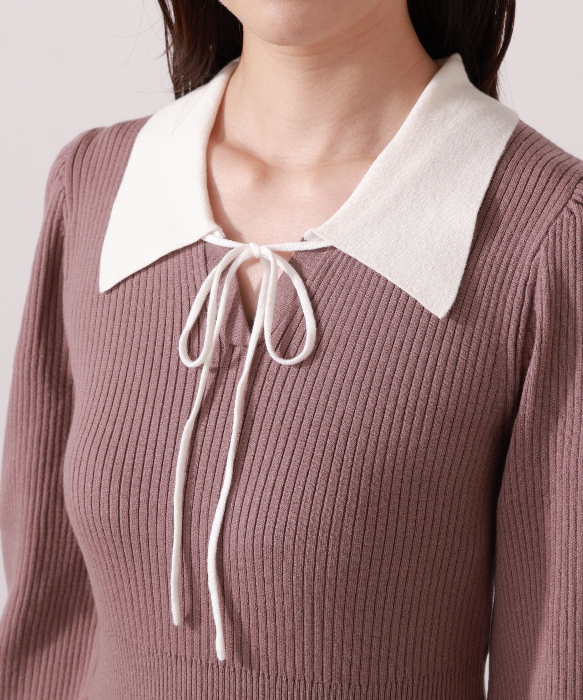 PROPORTION BODY DRESSING「リボン衿付きニットワンピース」|ワンピース|
