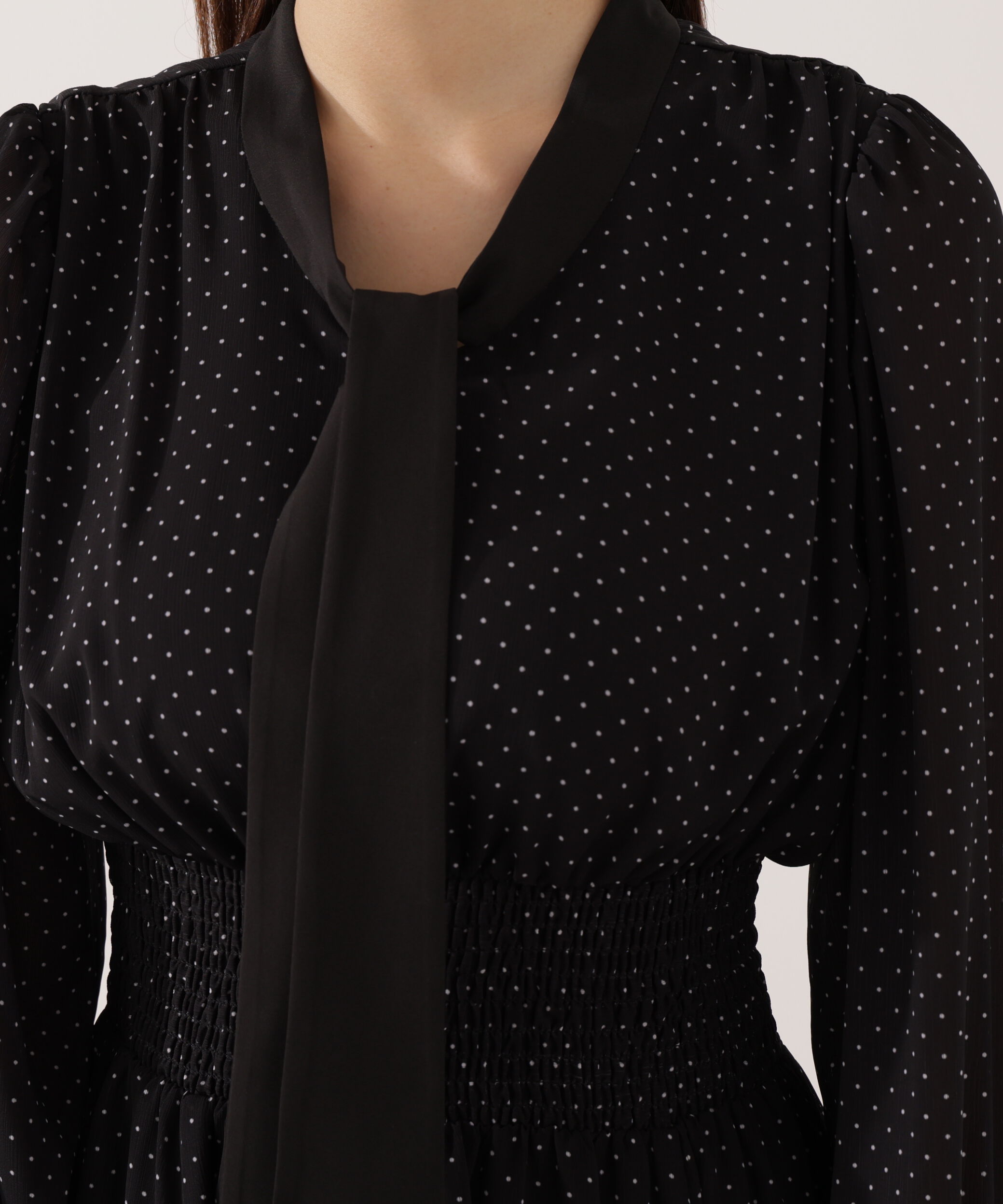 PROPORTION BODY DRESSING「タイ付きウエストシャーリングワンピース」|ワンピース|