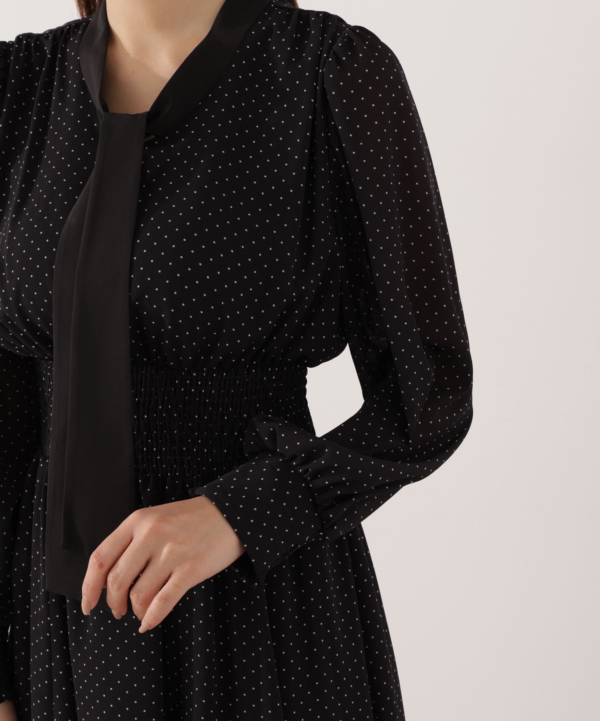 PROPORTION BODY DRESSING「タイ付きウエストシャーリングワンピース」|ワンピース|