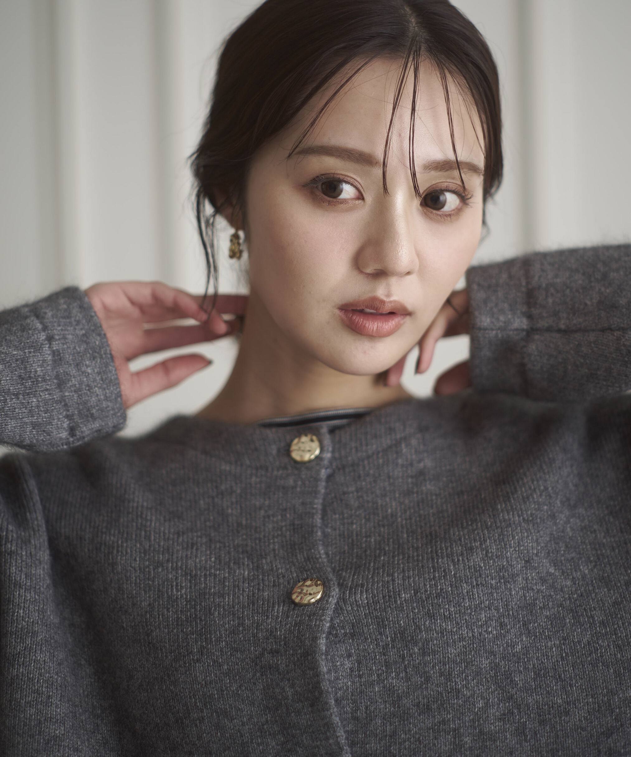 PROPORTION BODY DRESSING「FOX混ダブルフェイスニットカーディガン 25AW」|カーディガン|