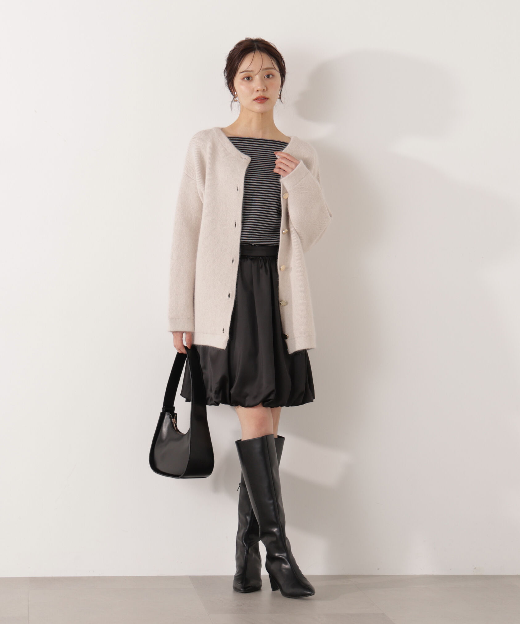 PROPORTION BODY DRESSING「FOX混ダブルフェイスニットカーディガン 25AW」|カーディガン|