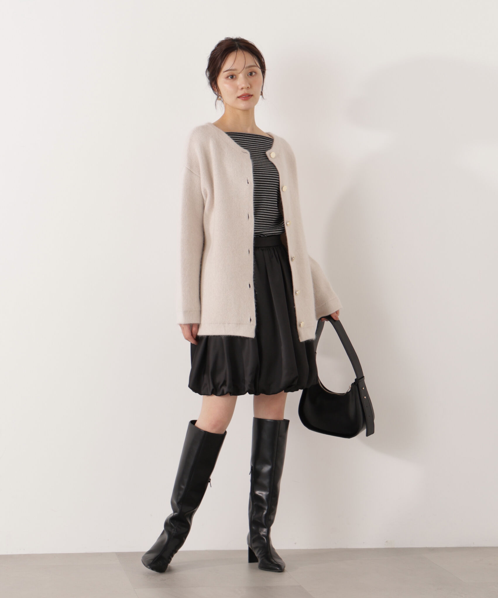 PROPORTION BODY DRESSING「FOX混ダブルフェイスニットカーディガン 25AW」|カーディガン|