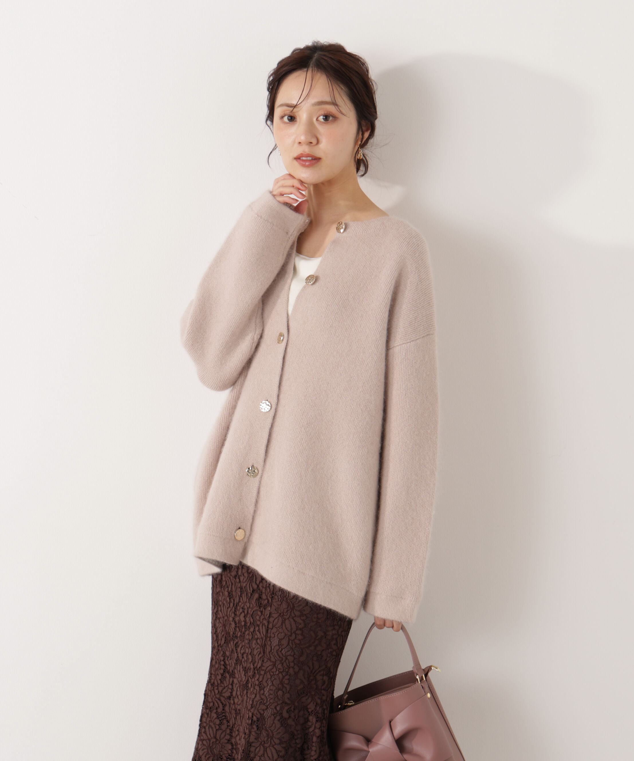 PROPORTION BODY DRESSING「FOX混ダブルフェイスニットカーディガン 25AW」|カーディガン|