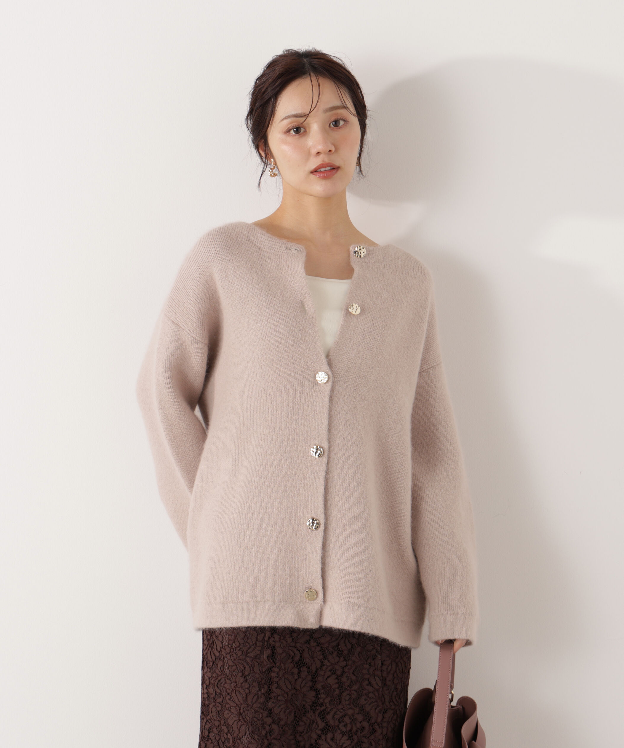 PROPORTION BODY DRESSING「FOX混ダブルフェイスニットカーディガン 25AW」|カーディガン|