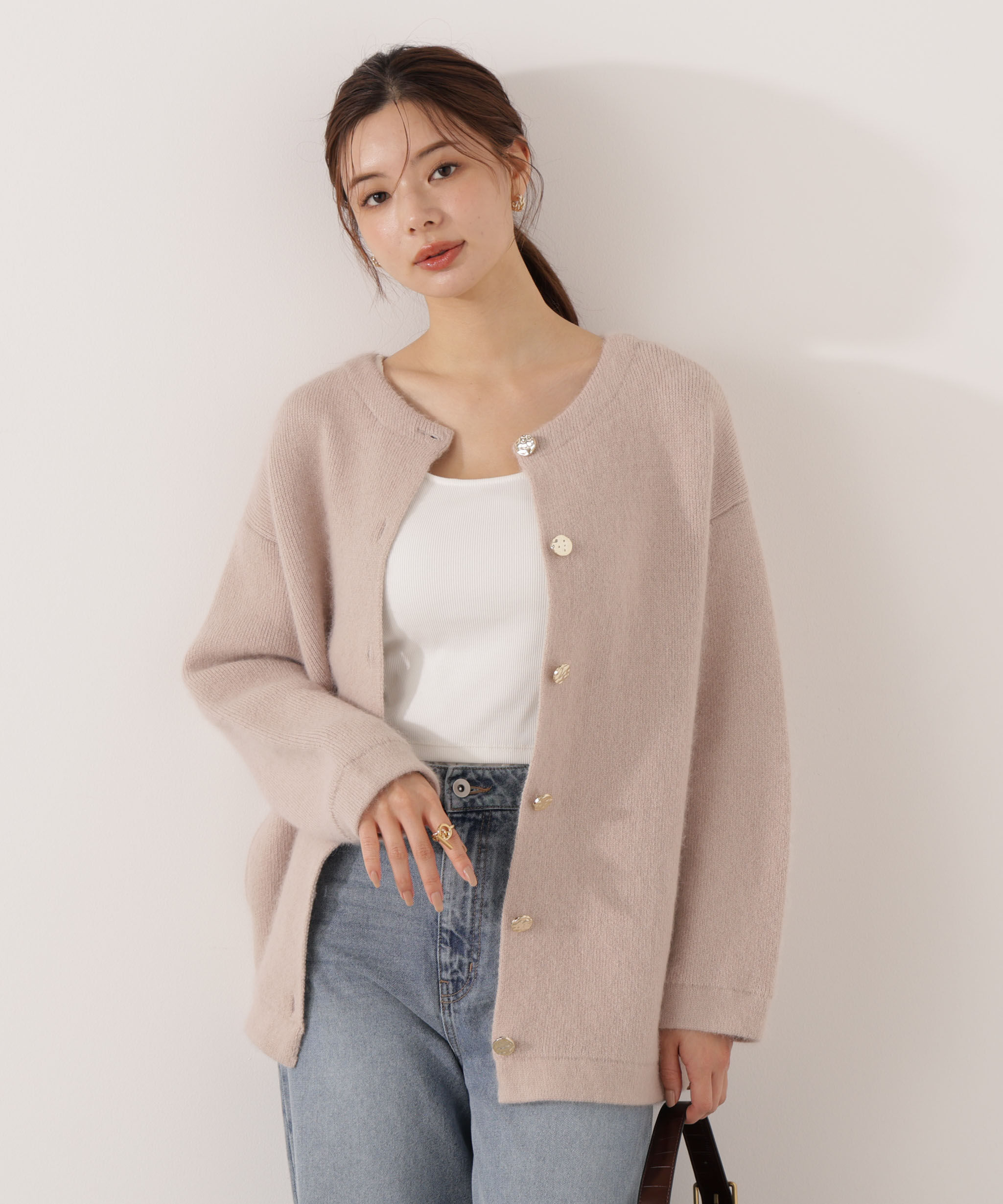 PROPORTION BODY DRESSING「FOX混ダブルフェイスニットカーディガン 25AW」|カーディガン|