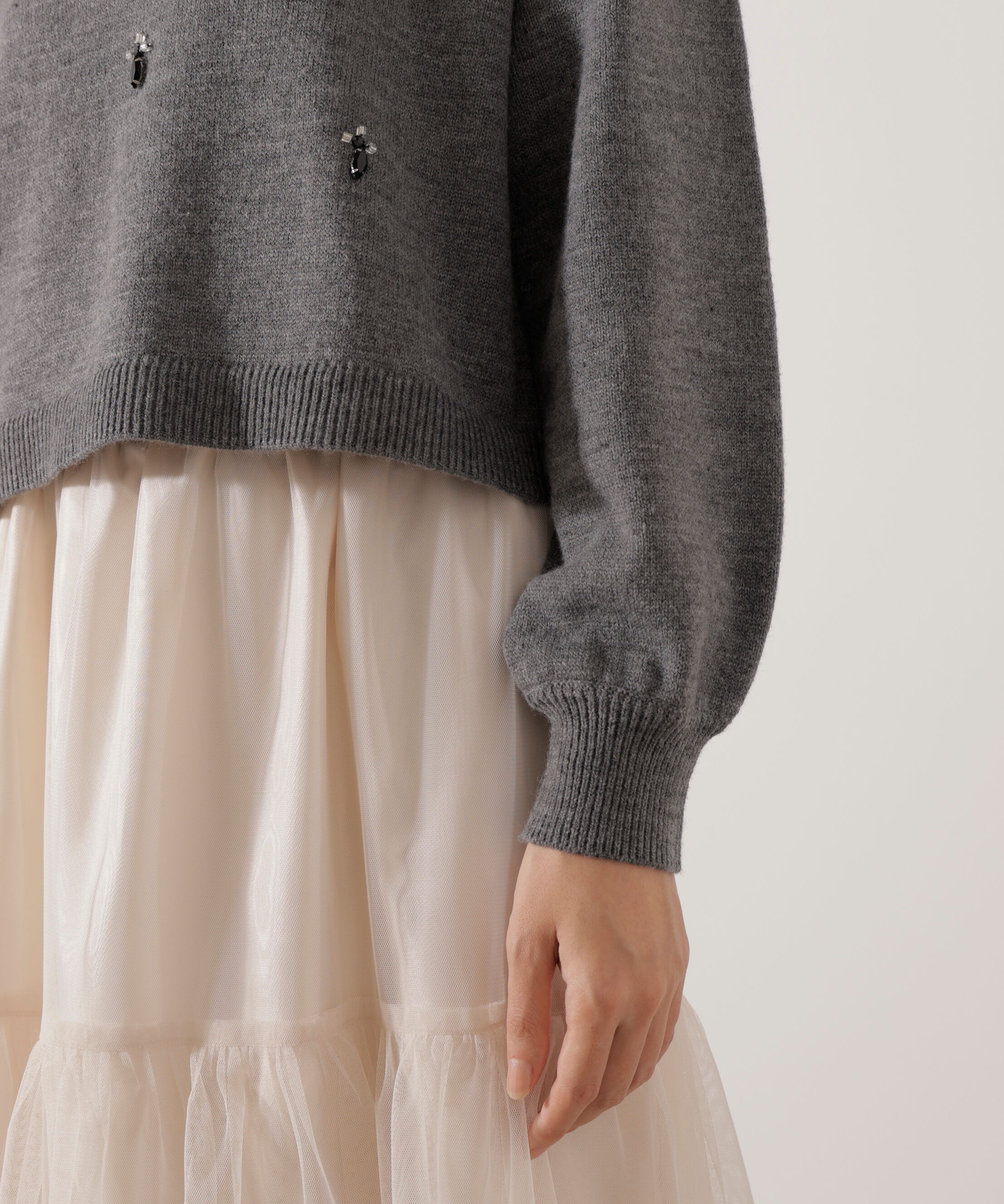 PROPORTION BODY DRESSING「ビジュー付きボックスニット」|ニット・セーター|