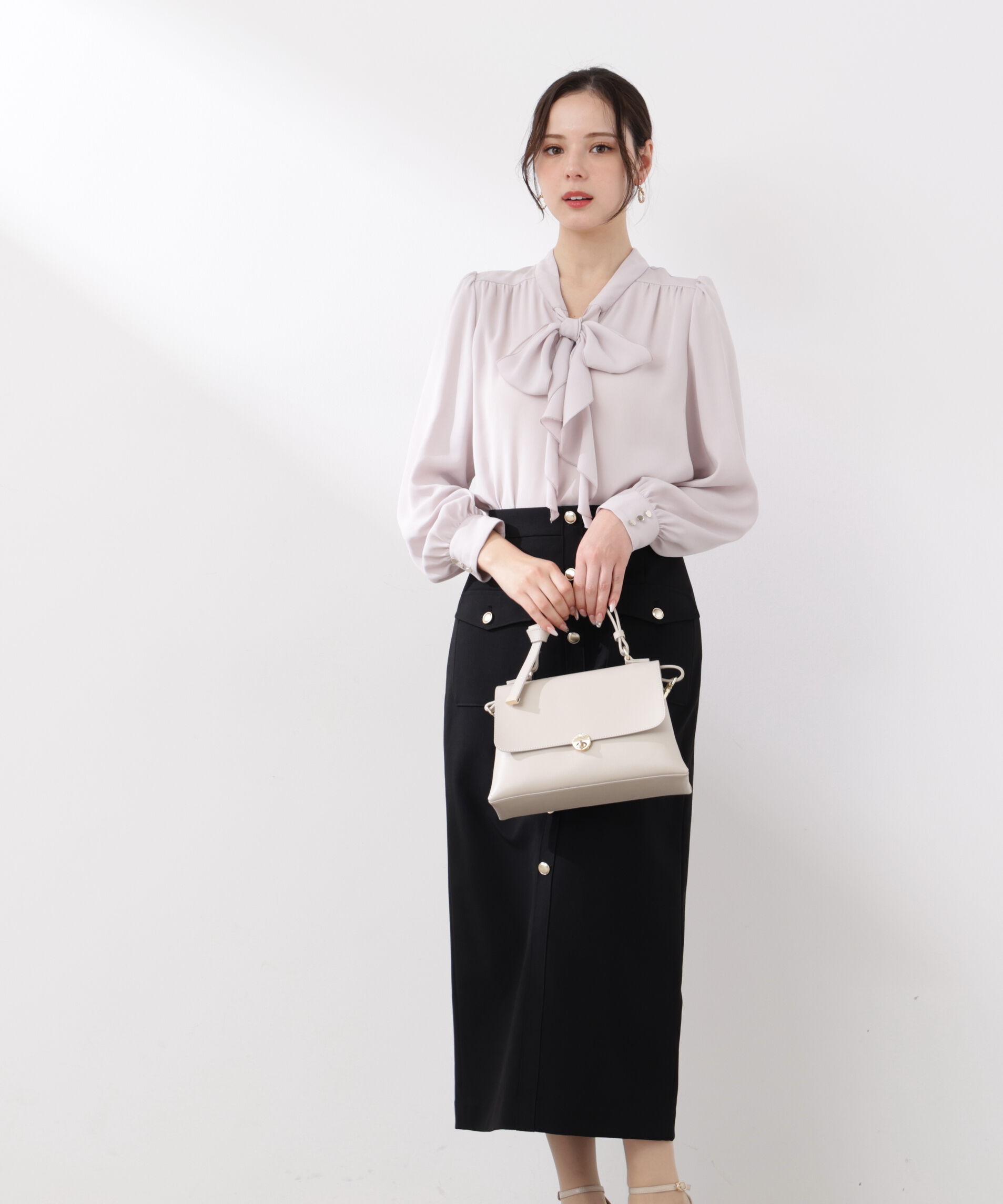 PROPORTION BODY DRESSING「フロント釦ナロースカート　26SS」|スカート|