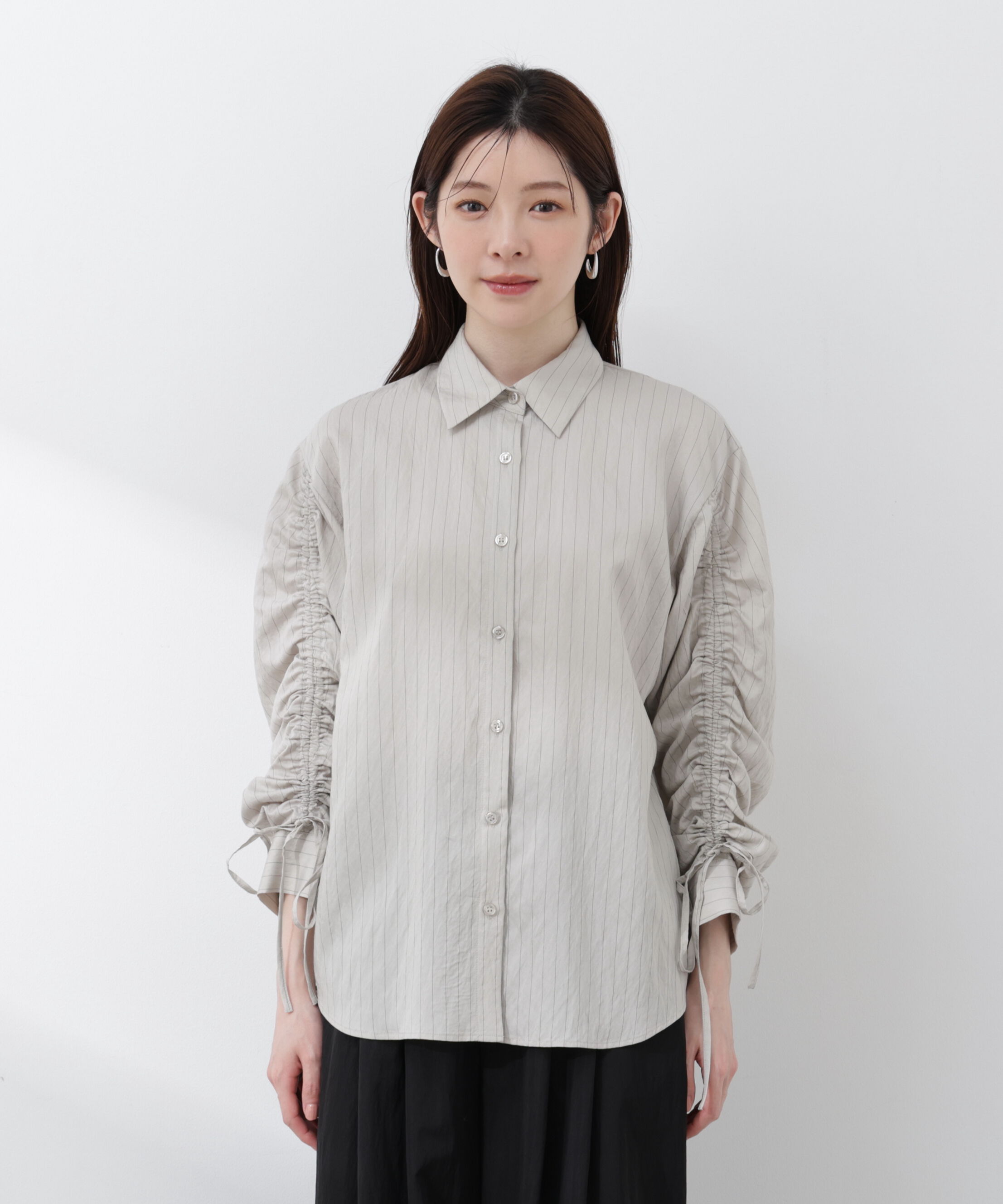 PROPORTION BODY DRESSING「〈a/mie〉ドロストスリーブシャツ 26SS」|シャツ・ブラウス|