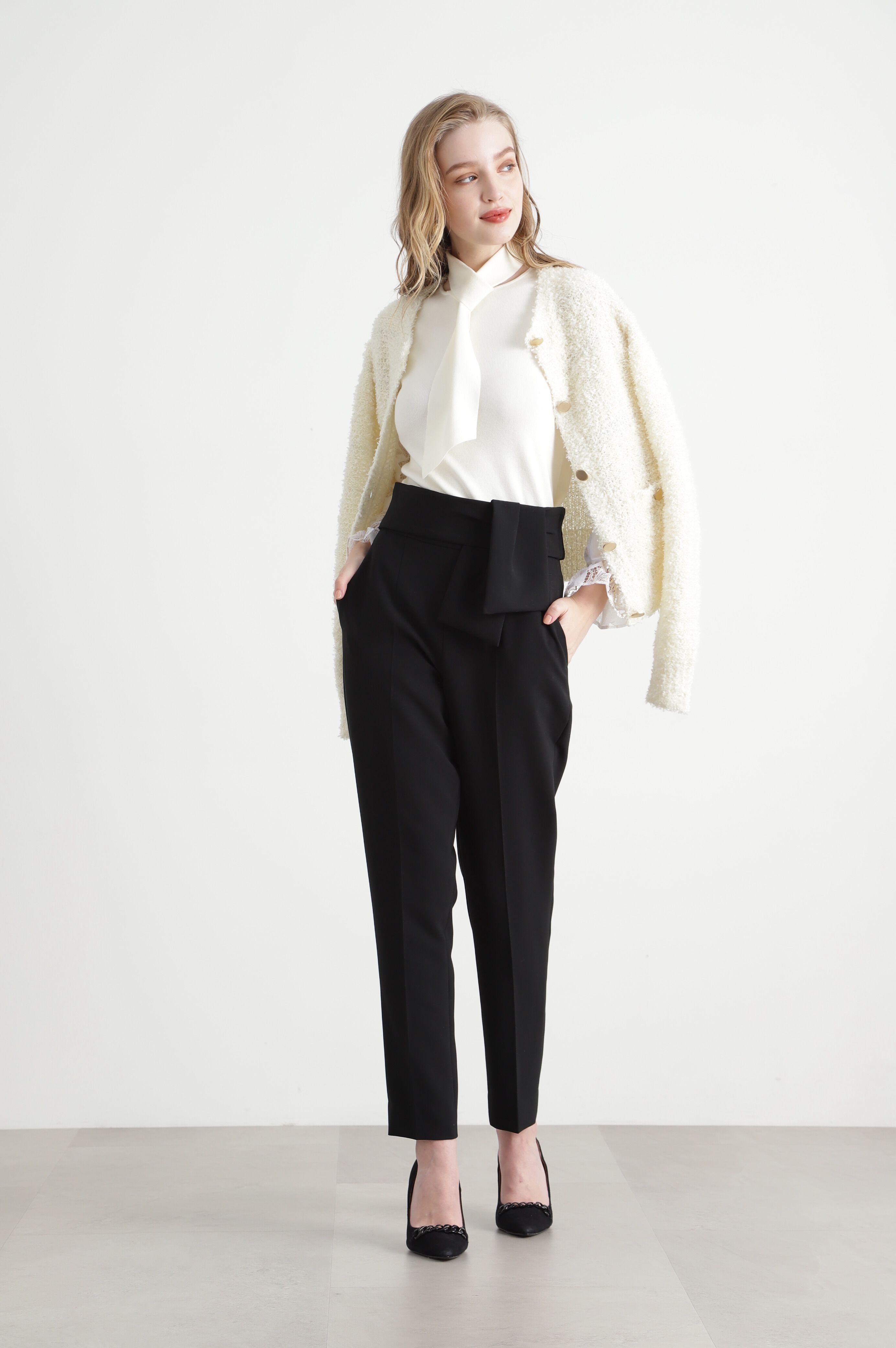  「◆ウエストリボンテーパードパンツ」|その他|