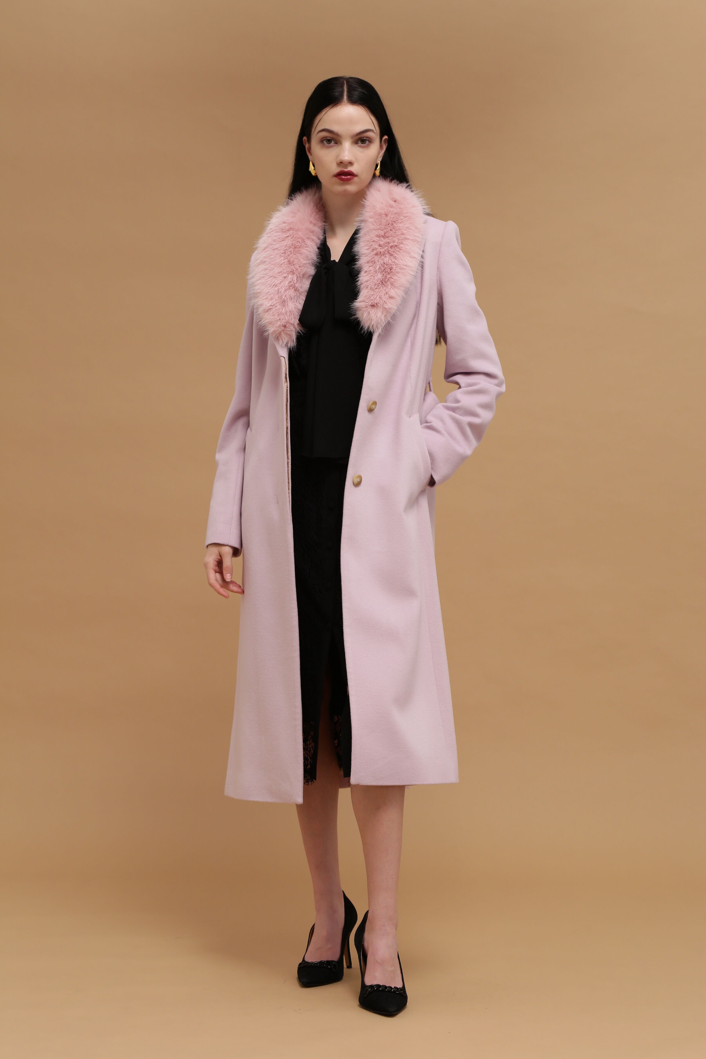  「カシミヤ混ベルテッドコート」|その他|