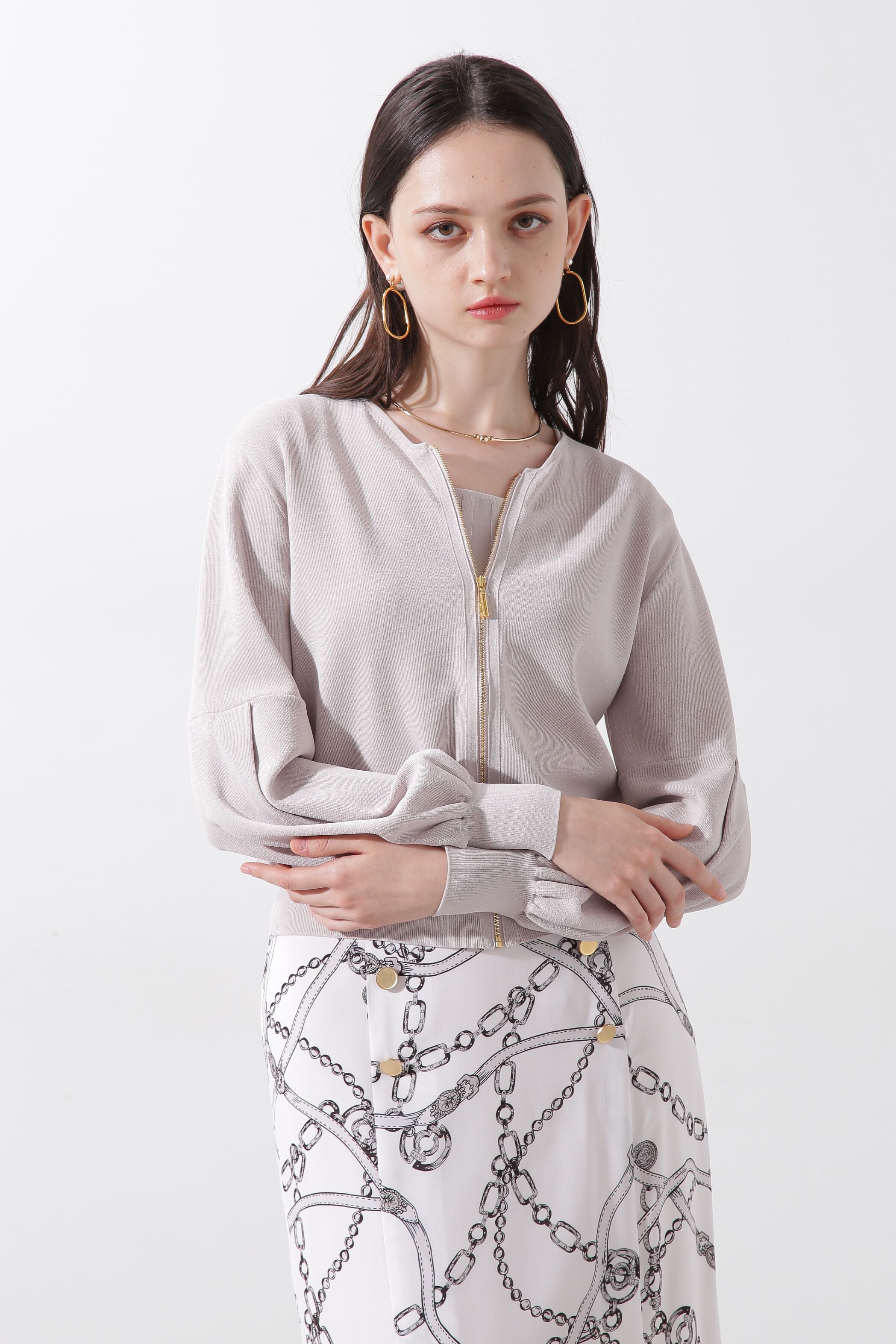  「ジップアップニットブルゾン」|その他|