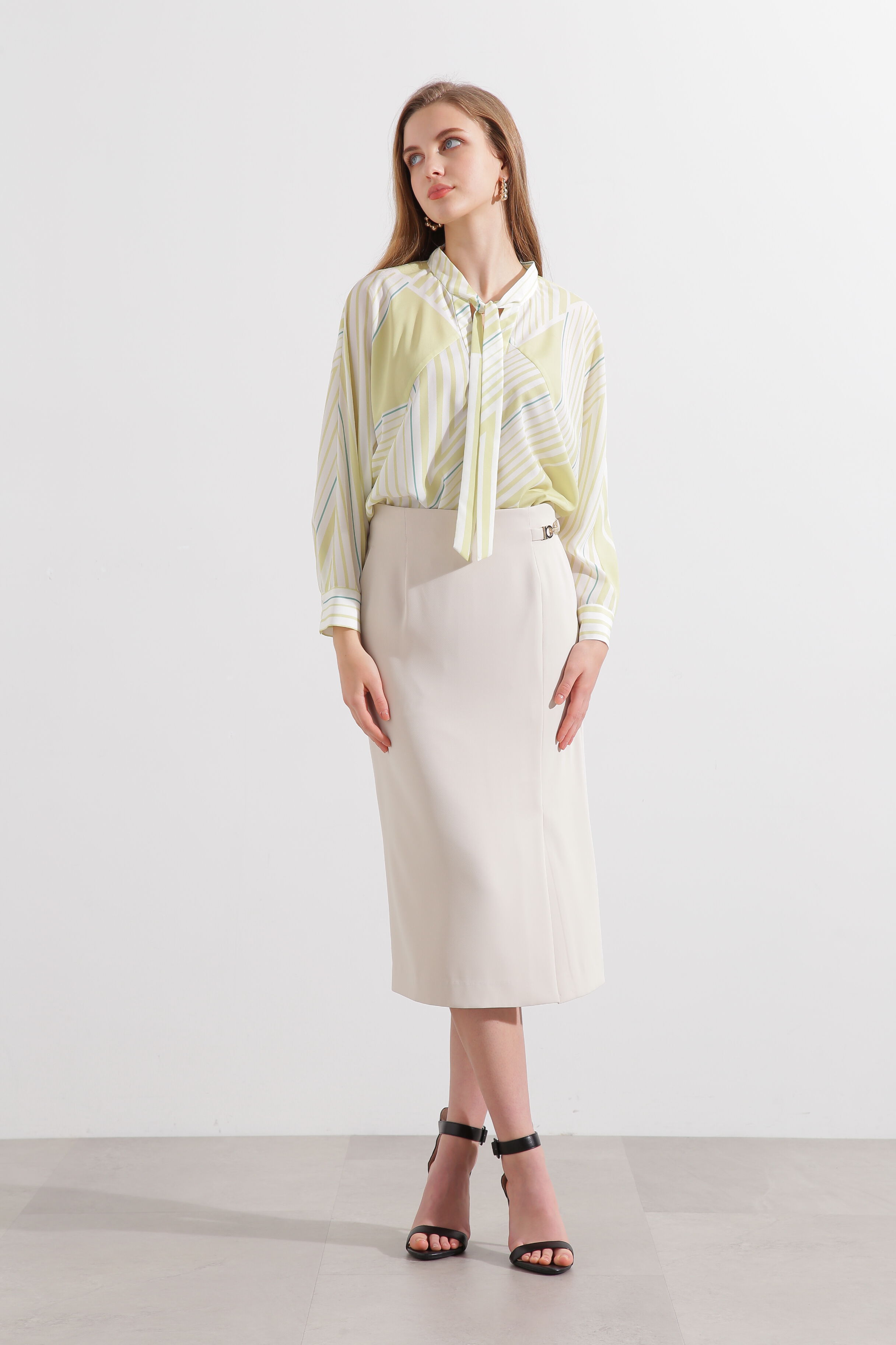  「◆トライアングルボーダープリントブラウス」|シャツ・ブラウス|