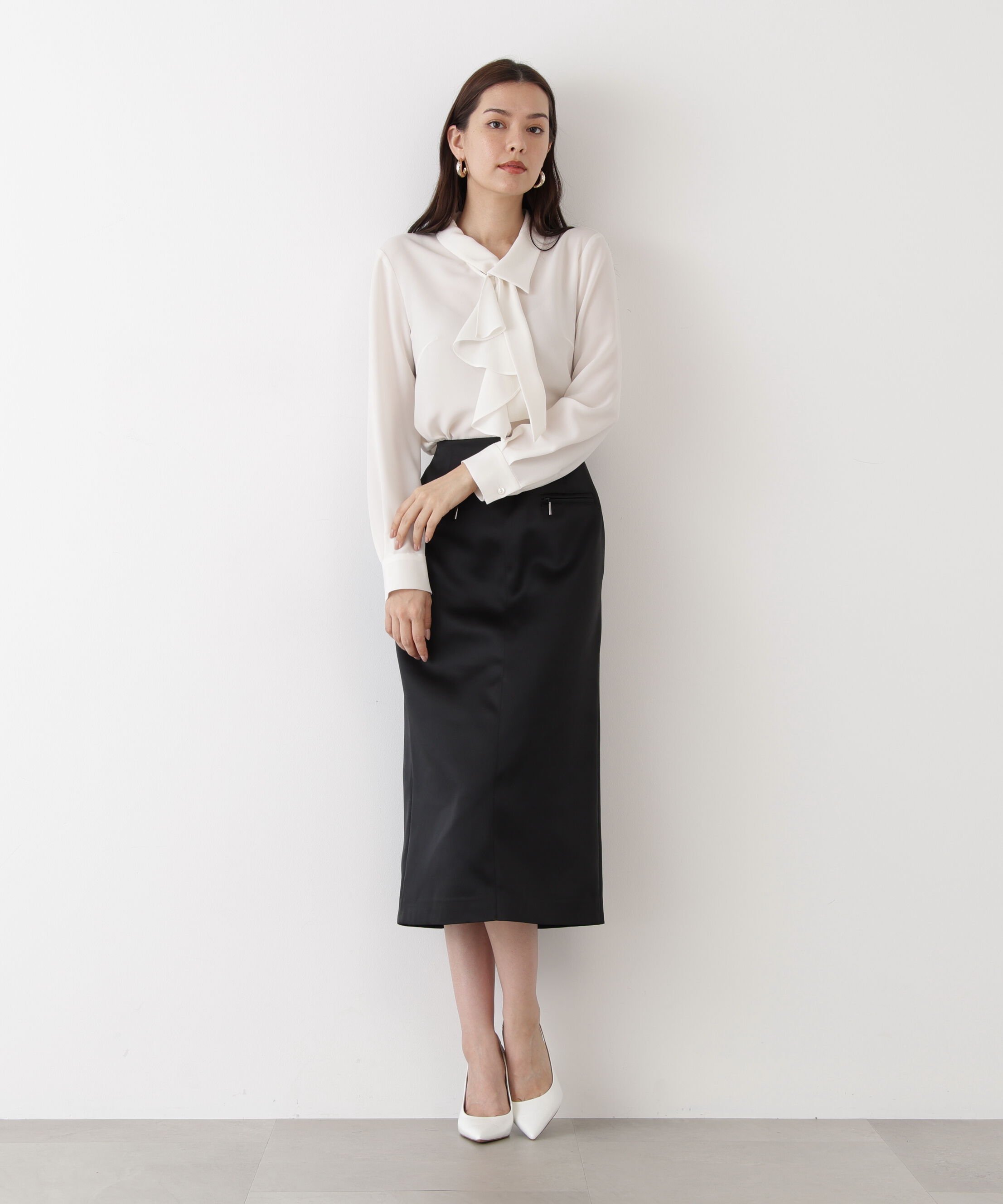  「◆ジップアクセントミディスカート」|スカート|