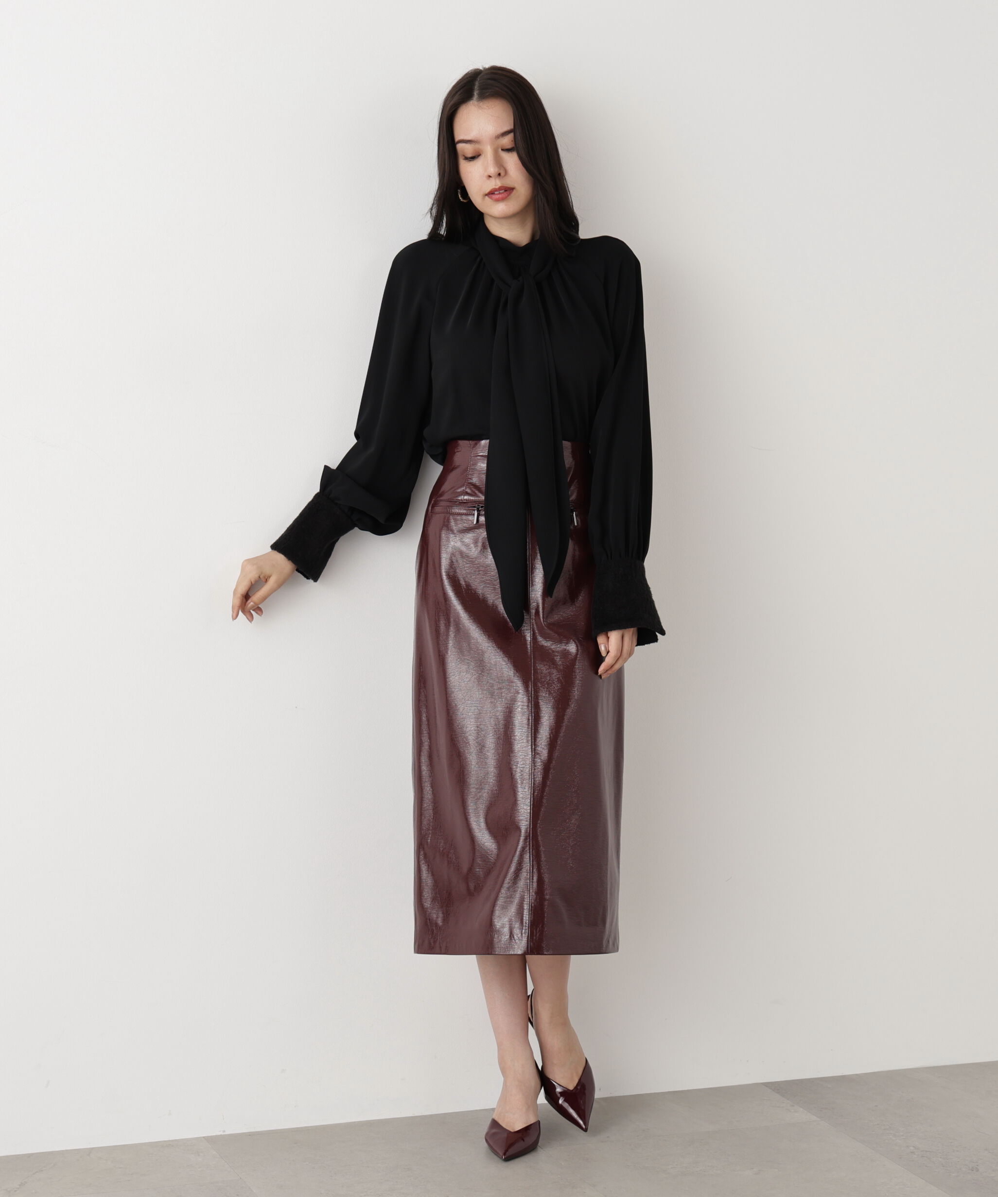  「◆ジップアクセントミディスカート」|スカート|