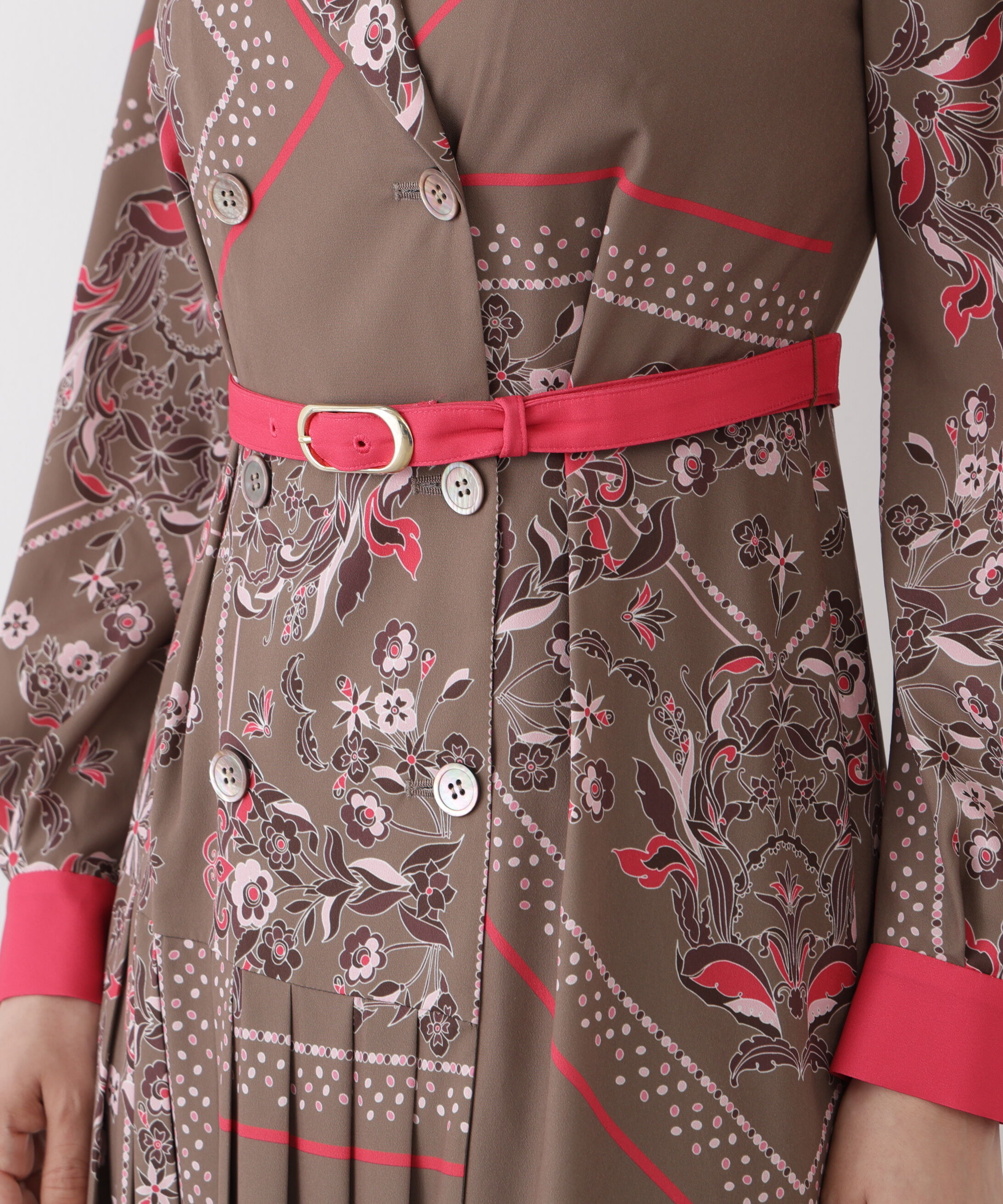  「◆フローラルスカーフプリントワンピース」|ワンピース|