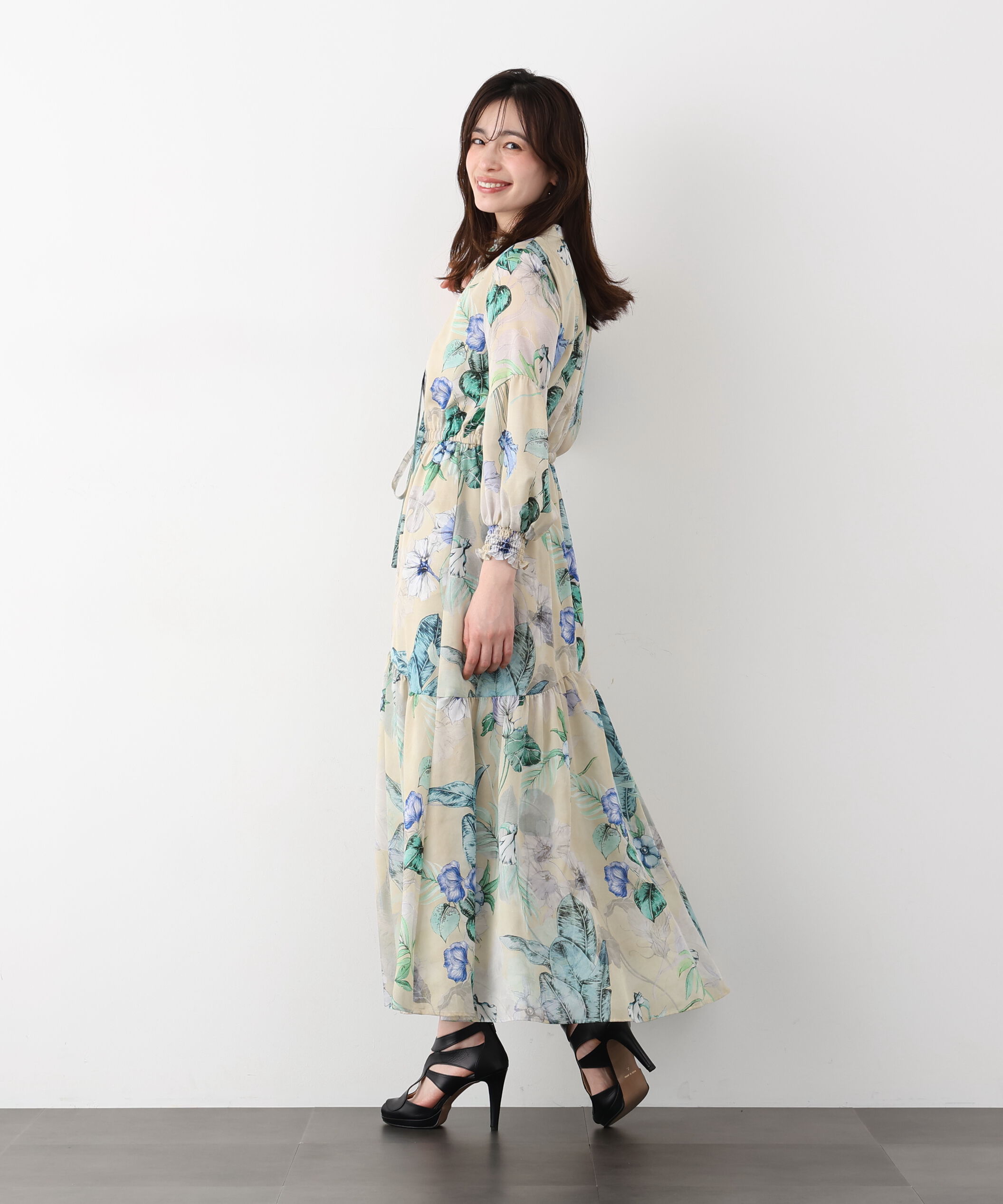  「ボタニカルアートプリントワンピース」|ワンピース|