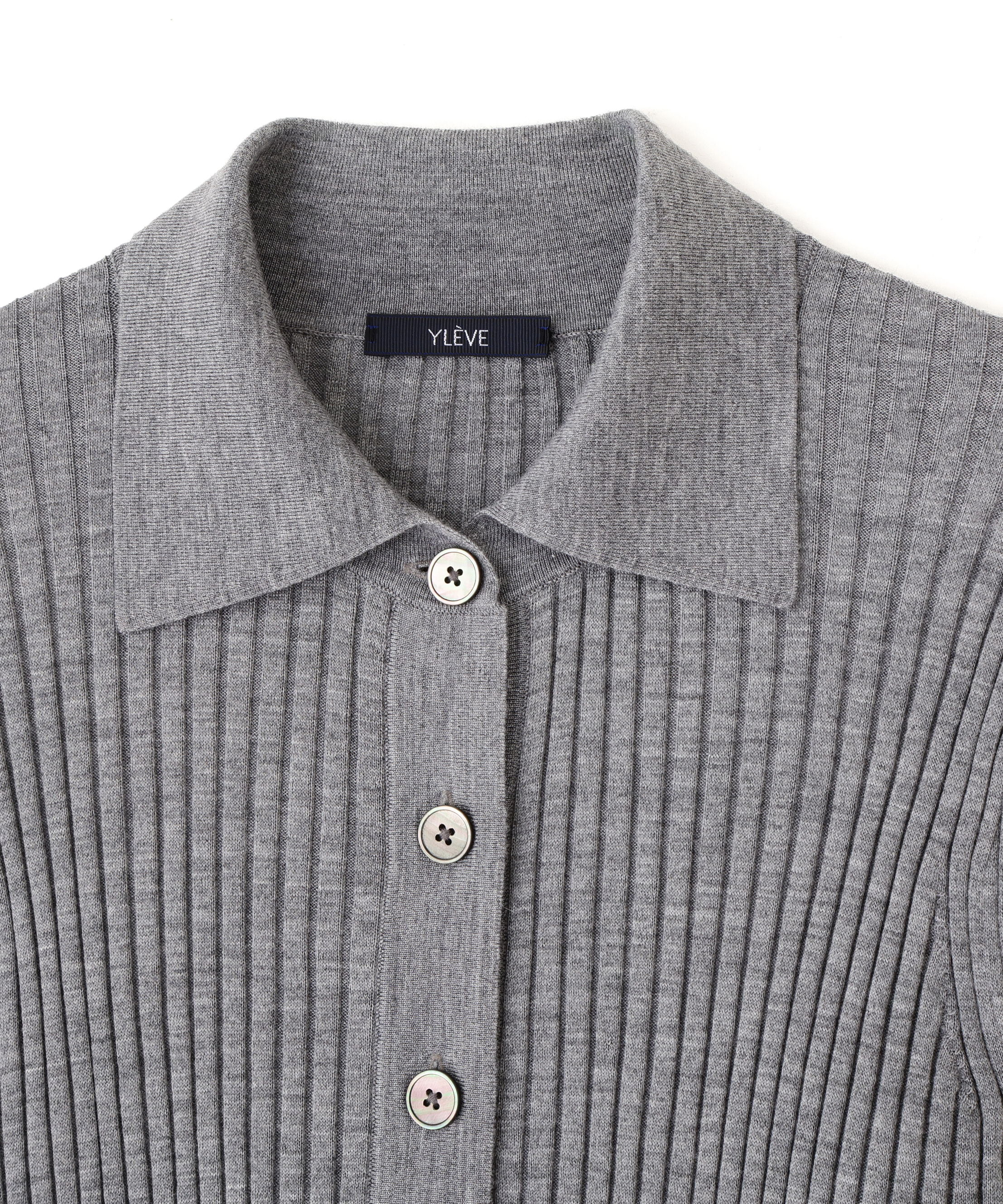 YLEVE 「YLEVE / WOOL SILK CASHMERE RIB KNIT POLO」|ニット・セーター|