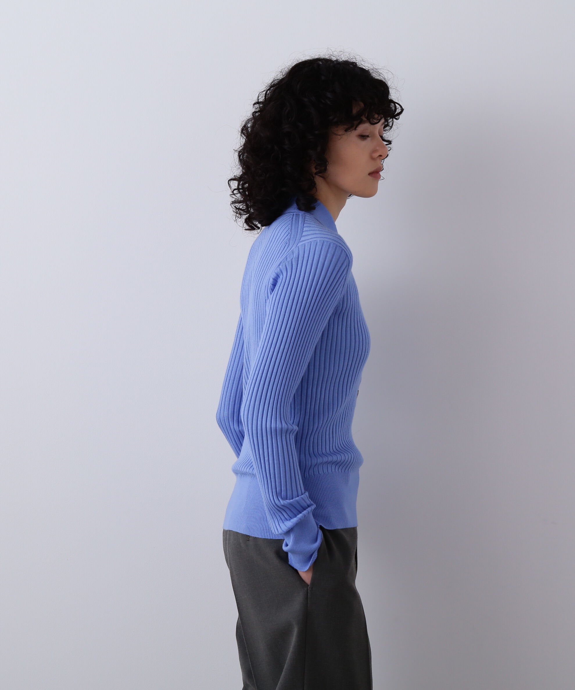 YLEVE 「YLEVE / WOOL SILK CASHMERE RIB KNIT POLO」|ニット・セーター|