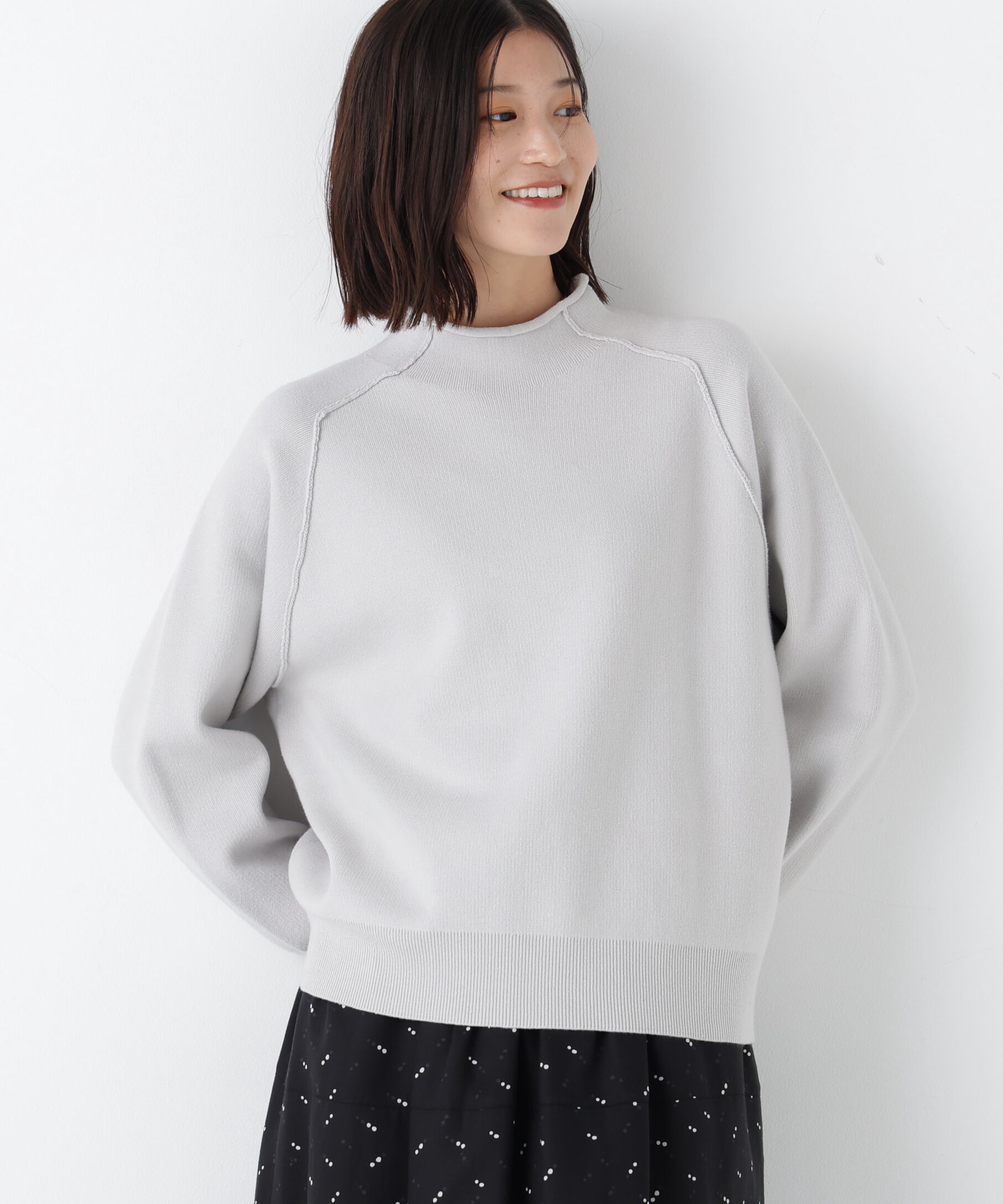  「◆《ウォッシャブル》コットンジャガードボトルネックＰＯ」|ニット・セーター|