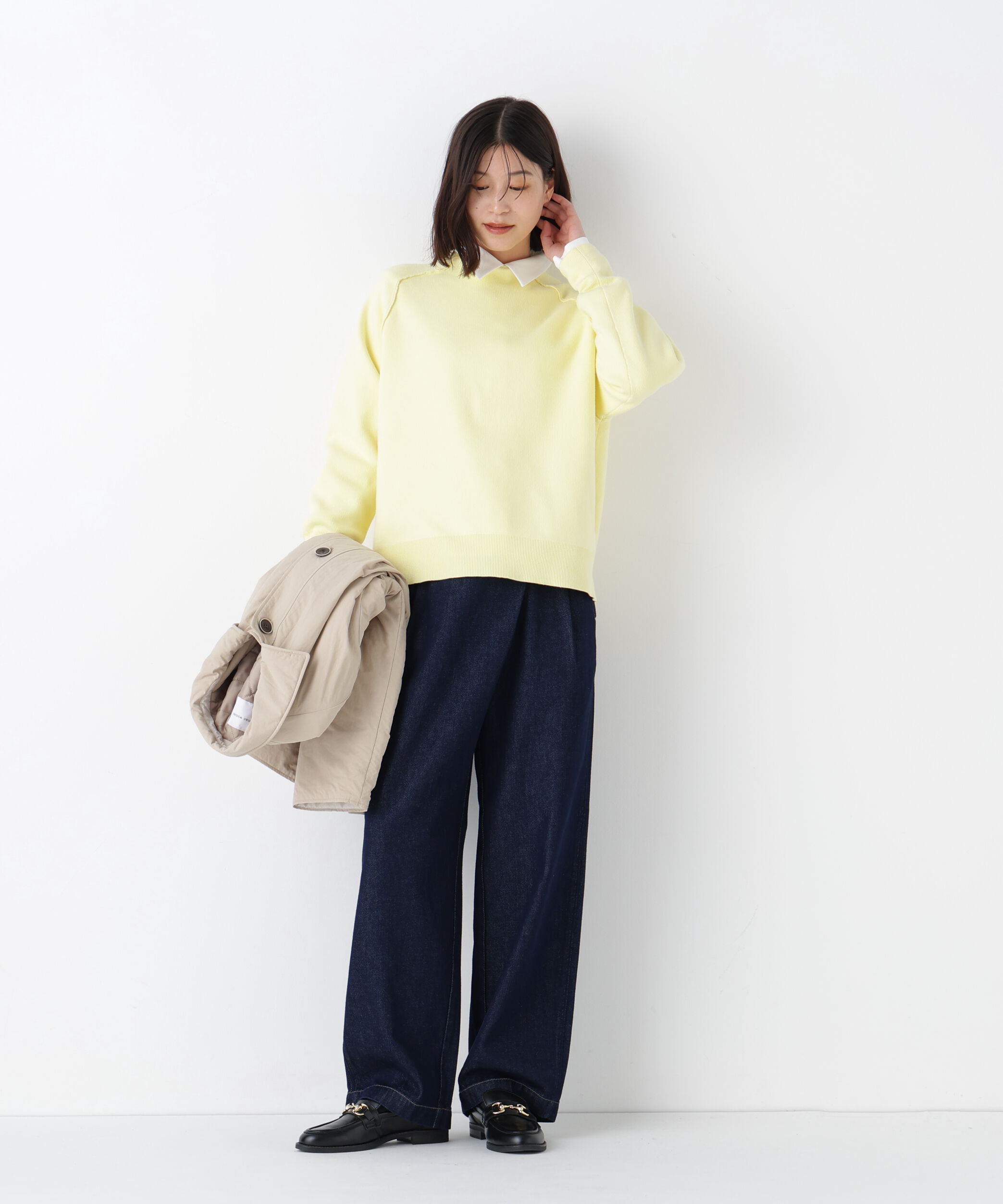  「◆《ウォッシャブル》コットンジャガードボトルネックＰＯ」|ニット・セーター|