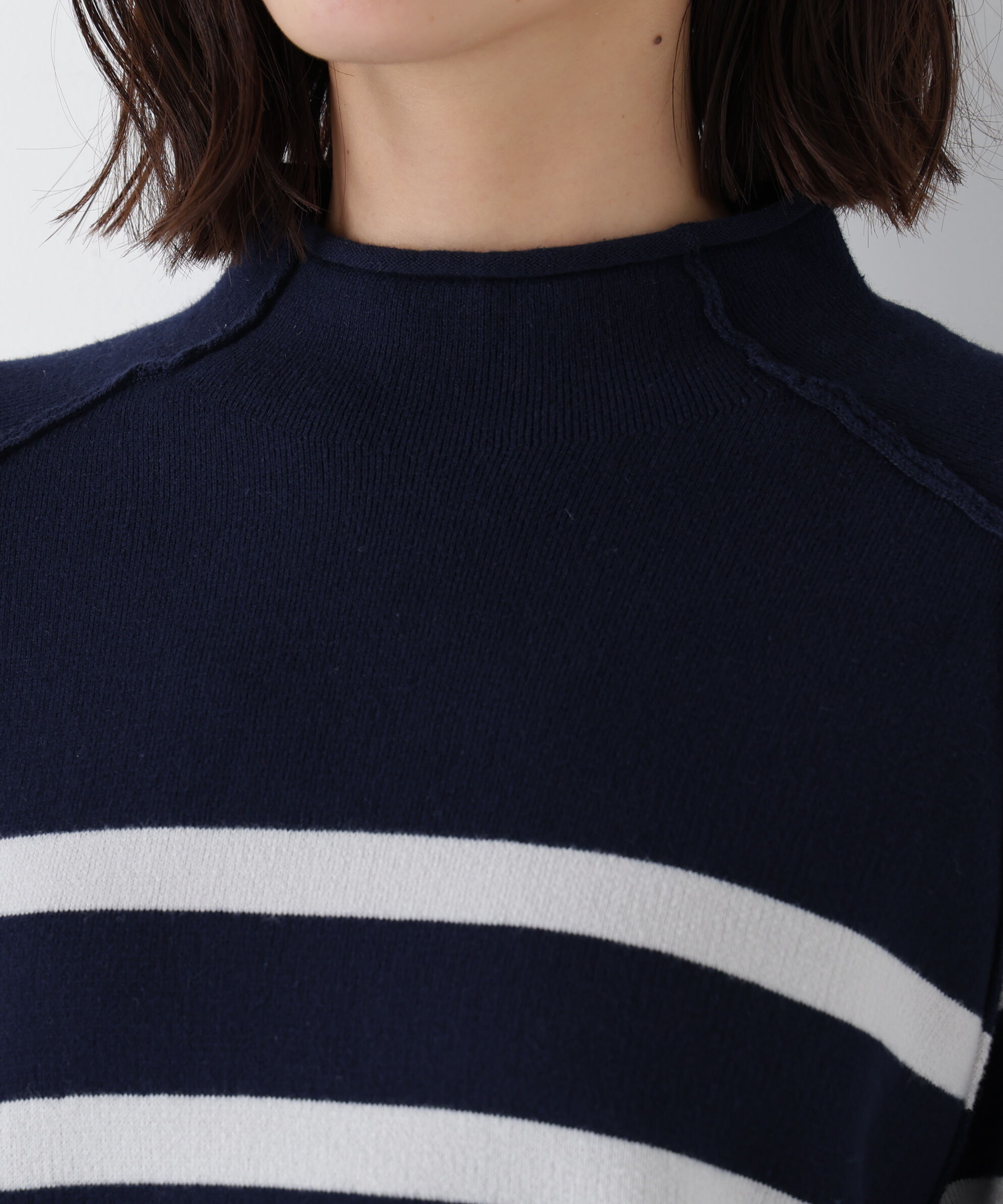  「◆《ウォッシャブル》コットンジャガードボトルネックＰＯ」|ニット・セーター|