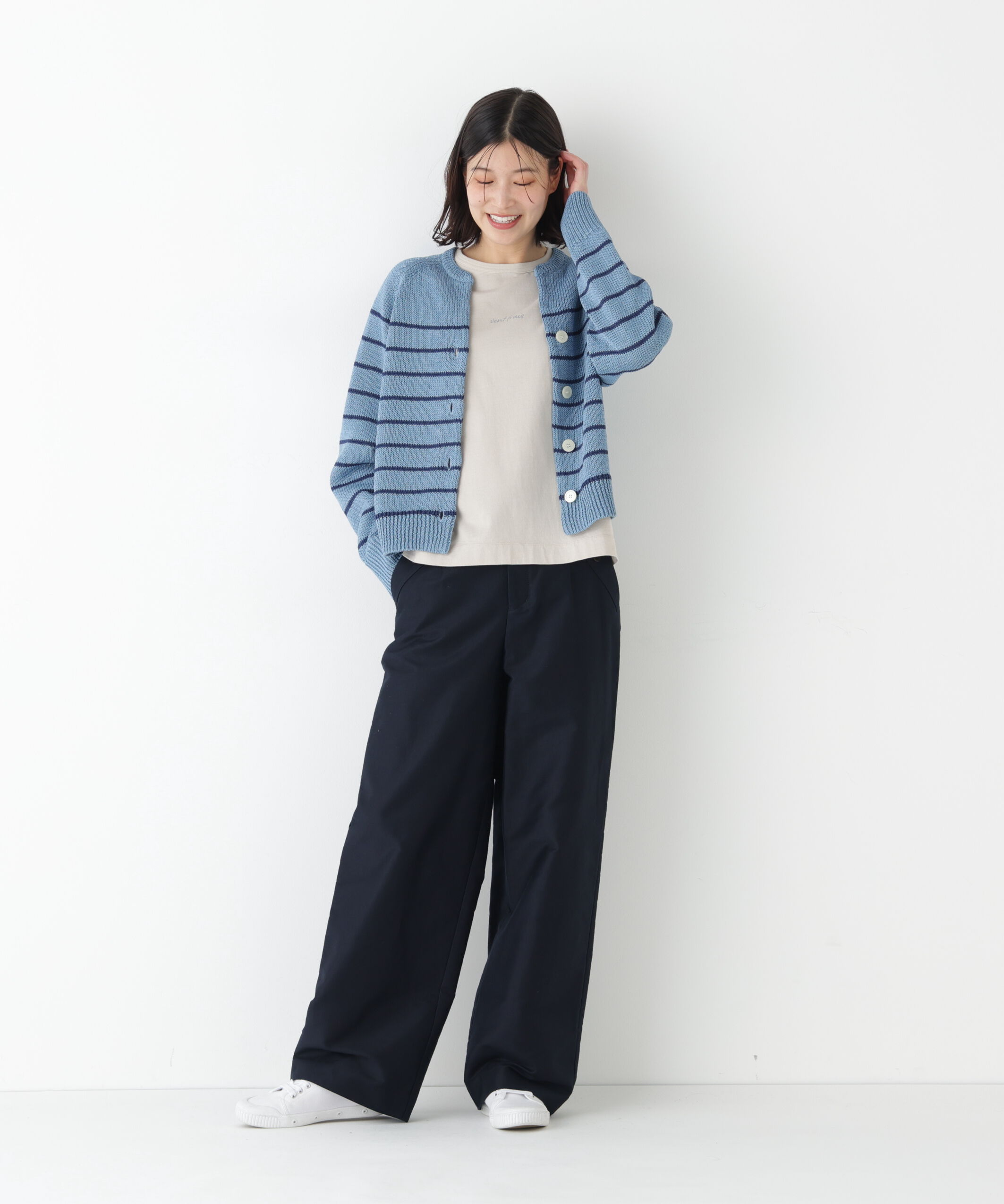  「◆《ウォッシャブル》ギマコットンキーネックカーディガン」|ニット・セーター|