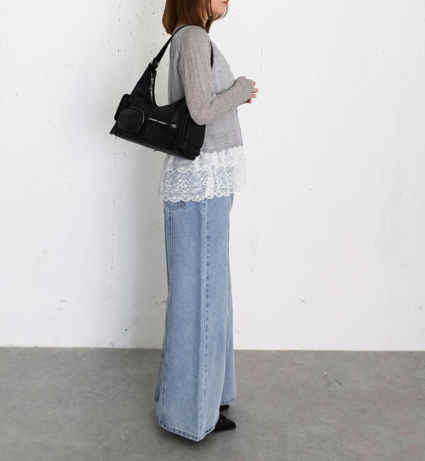 archives「透かし編みラウンドネックコンパクトカーディガン」|カーディガン|