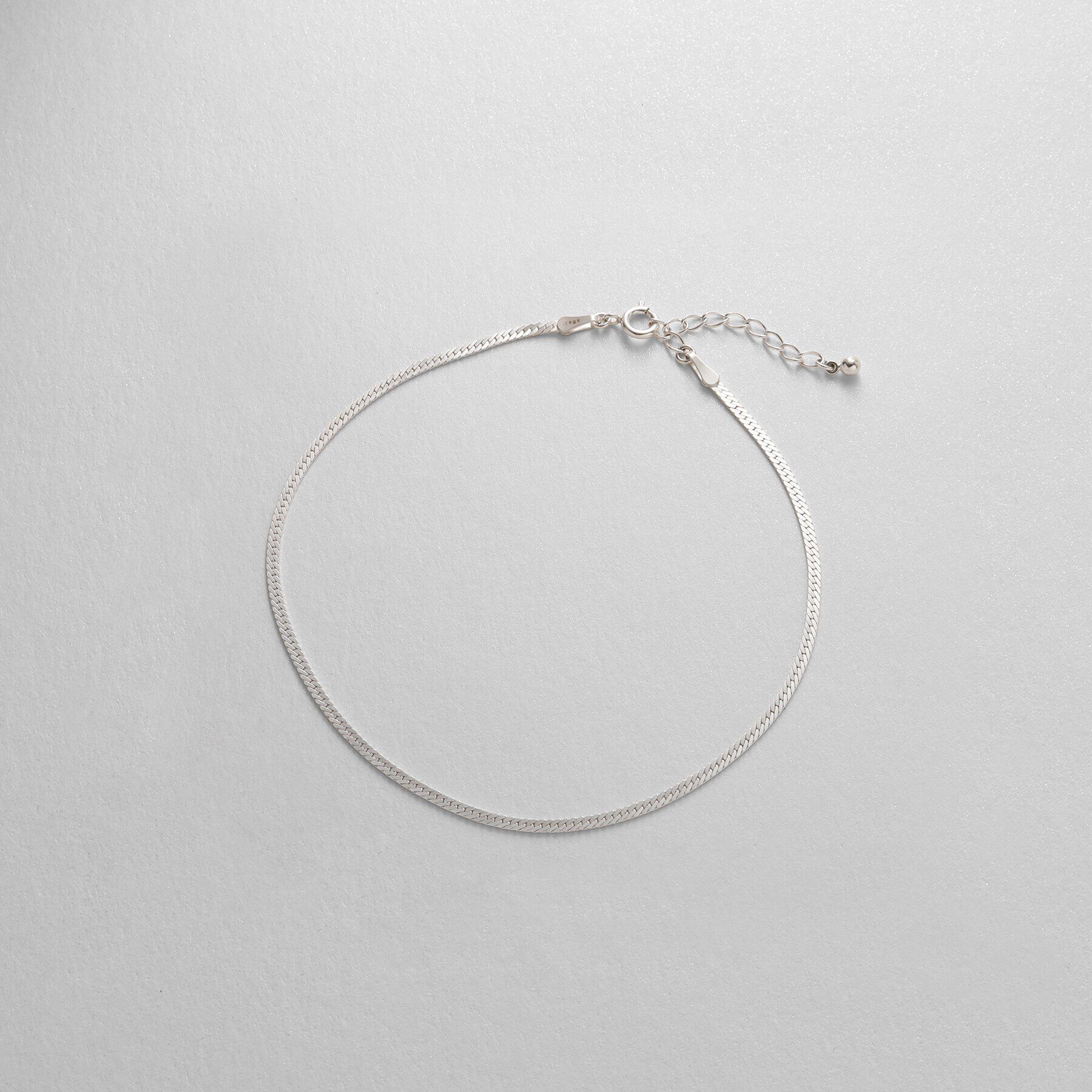 COCOSHNIK ONKITSCH「シルバー デザインチェーン フラットスネークアンクレット」|アンクレット|