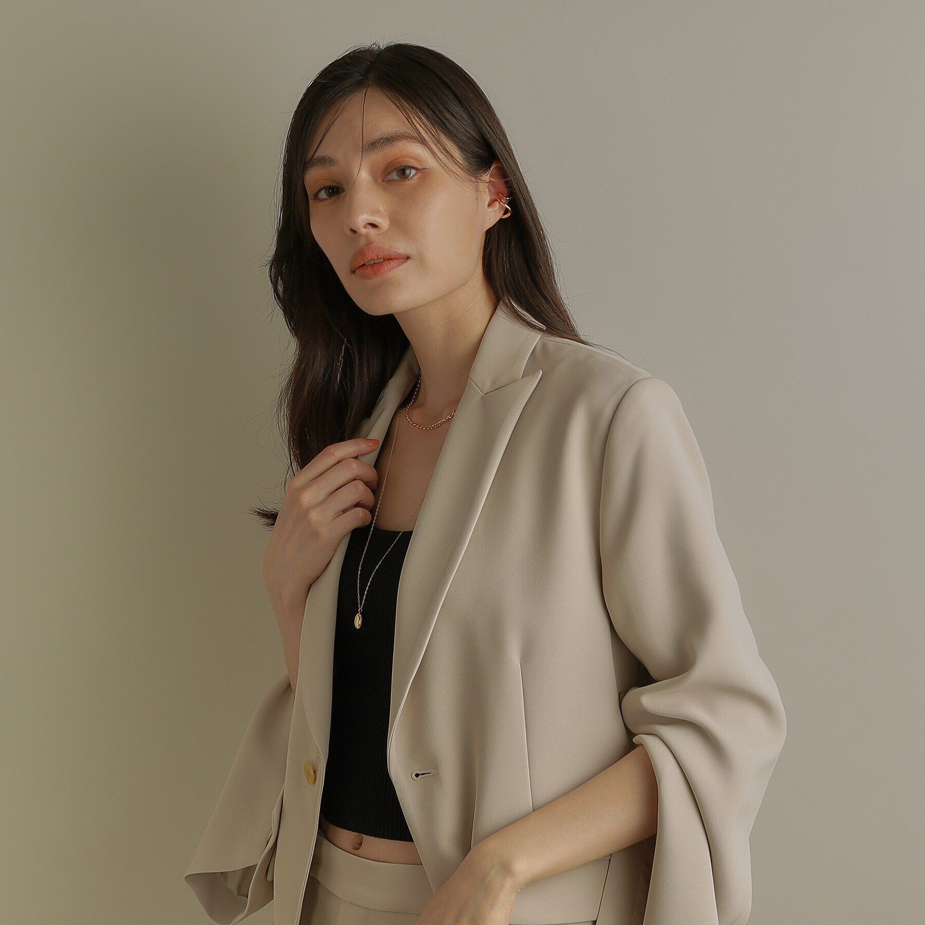 COCOSHNIK「K10Sライン イヤーカフ小」|イヤリング|