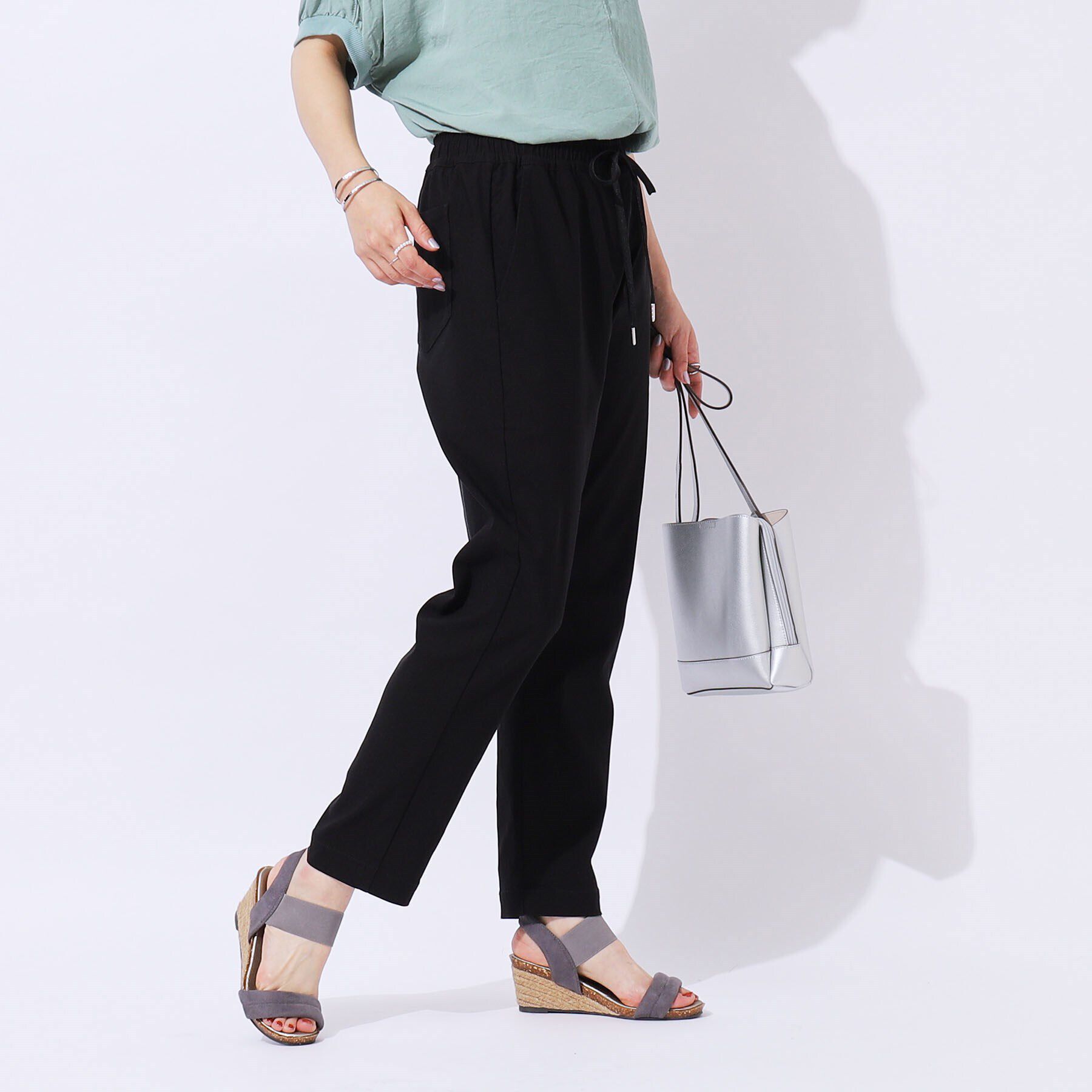 SHOO･LA･RUE「【SS-3L/無理せずスリム】 ぐんぐん伸びる イージーテーパードパンツ」|その他|