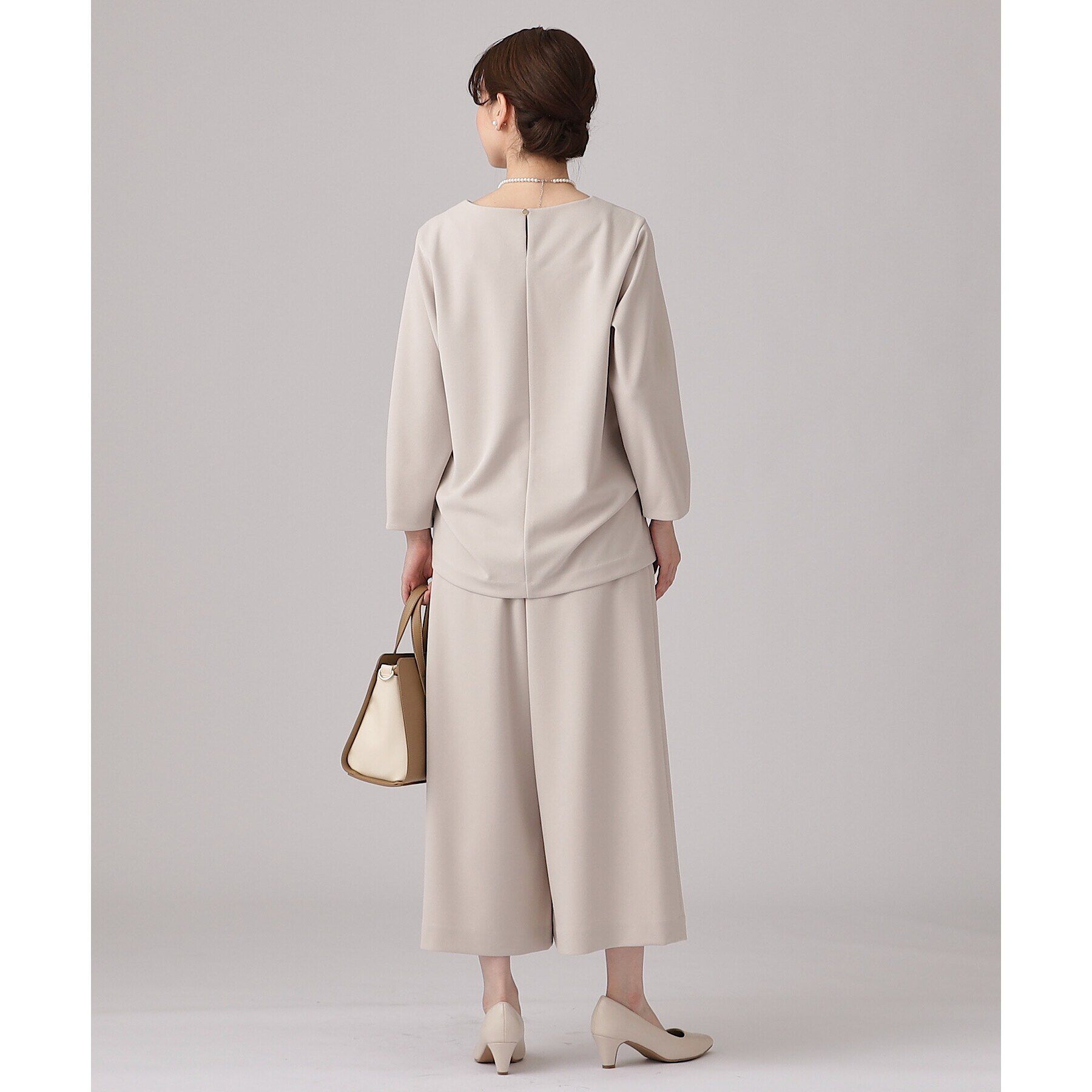 SHOO･LA･RUE「【通勤/デイリー/セットアップ可】マルチに使える カットジョーゼット ワイドパンツ」|その他|