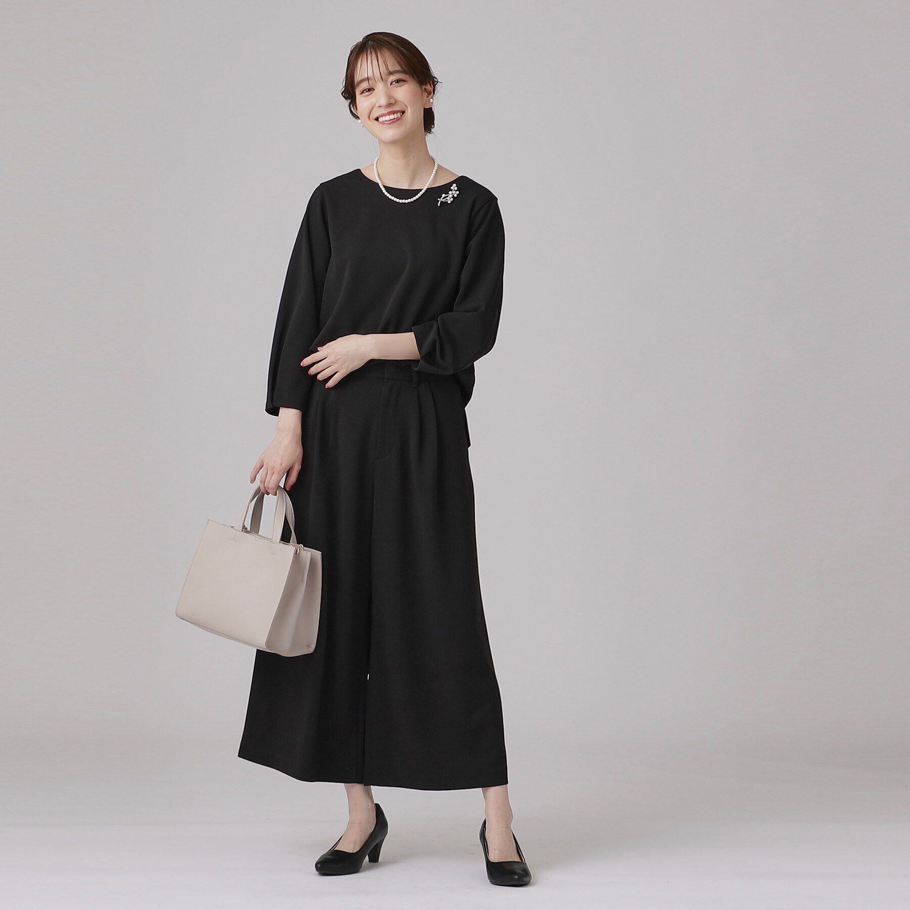 SHOO･LA･RUE「【通勤/デイリー/セットアップ可】マルチに使える カットジョーゼット ワイドパンツ」|その他|