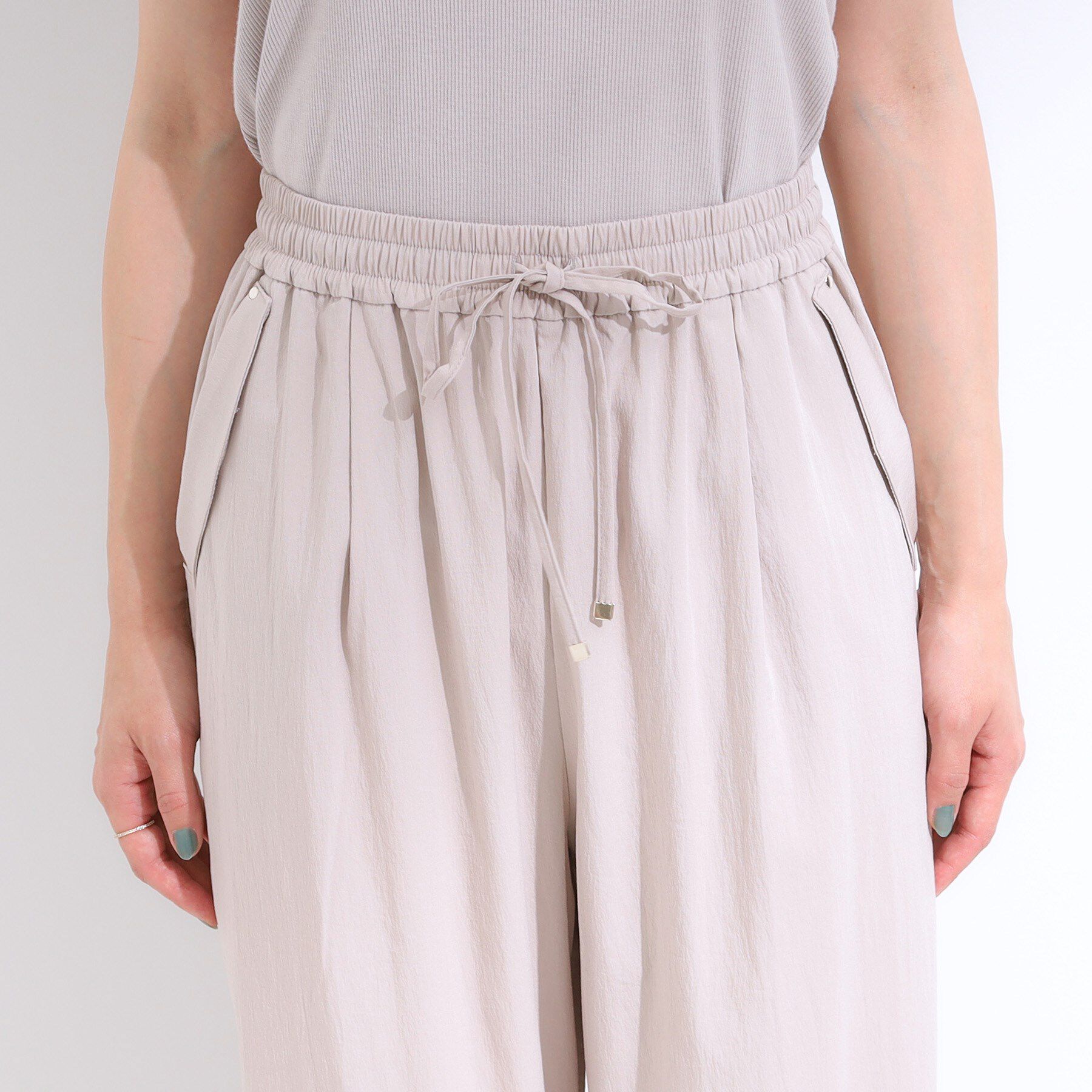 SHOO･LA･RUE「【着丈選べる/S-LL】触れる度ひんやり ゆるきれい イージーワイドパンツ」|その他|