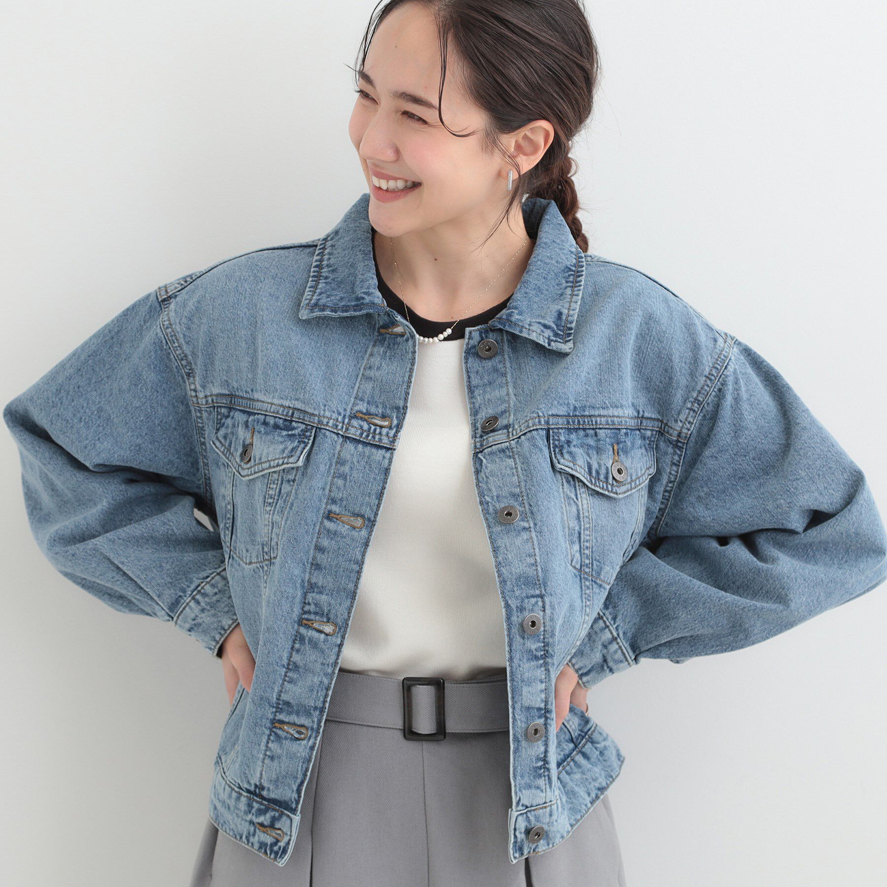 SHOO･LA･RUE「【SHOO・LA・RUE DENIM】羽織るだけでこなれる　オーバーサイズデニムジャケット」|デニムジャケット|ブルー(092)