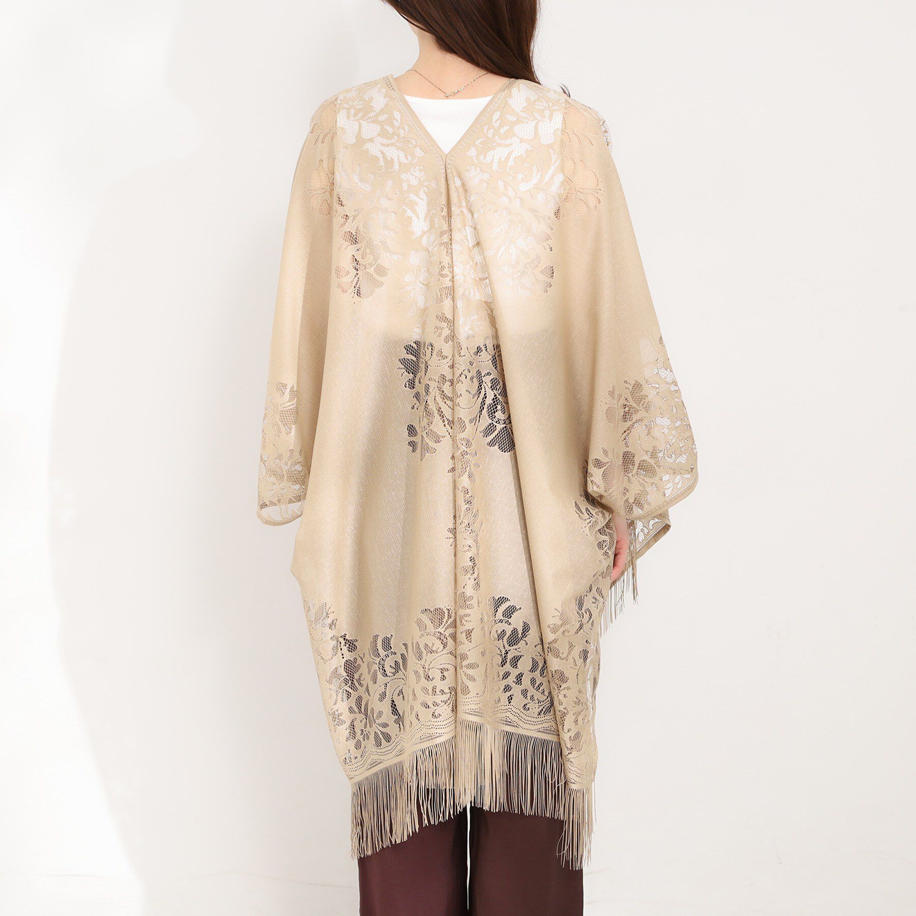 SHOO･LA･RUE「デイリーから和装まで幅広く使える レースポンチョ」|ポンチョ・ケープ|