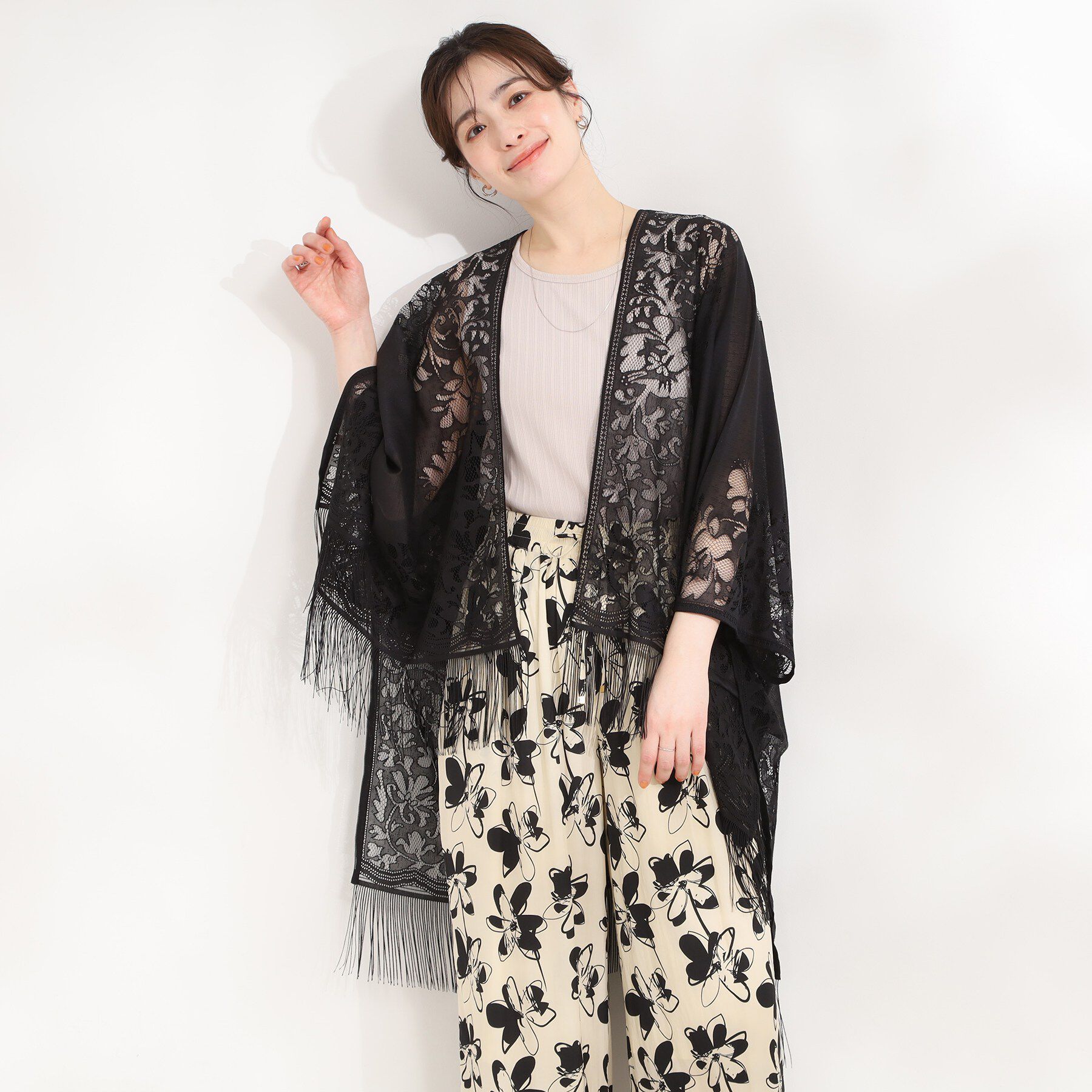 SHOO･LA･RUE「デイリーから和装まで幅広く使える レースポンチョ」|ポンチョ・ケープ|