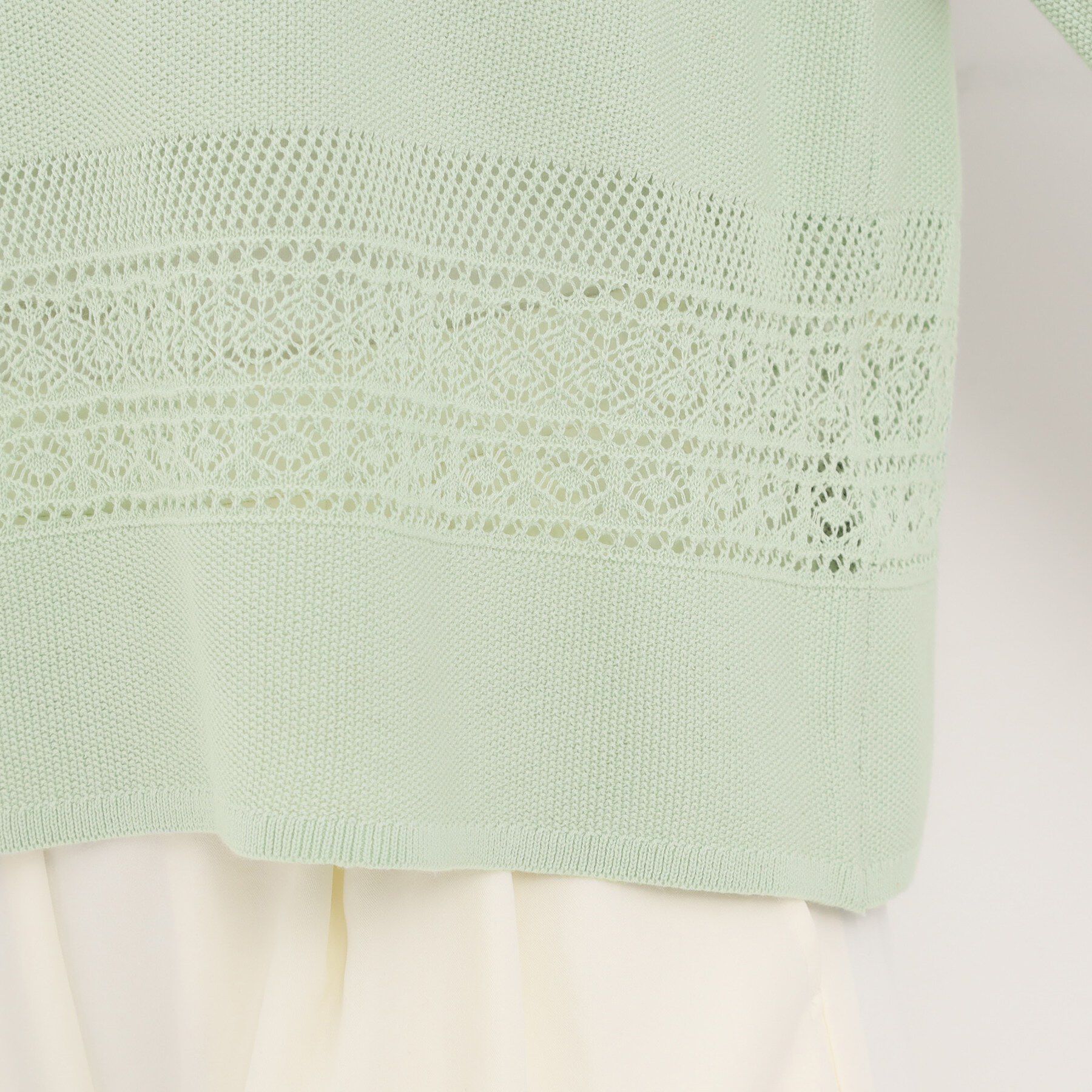 SHOO･LA･RUE「【洗濯機可/S-LL】軽やかきれい見え 透かし柄ニット」|ニット・セーター|