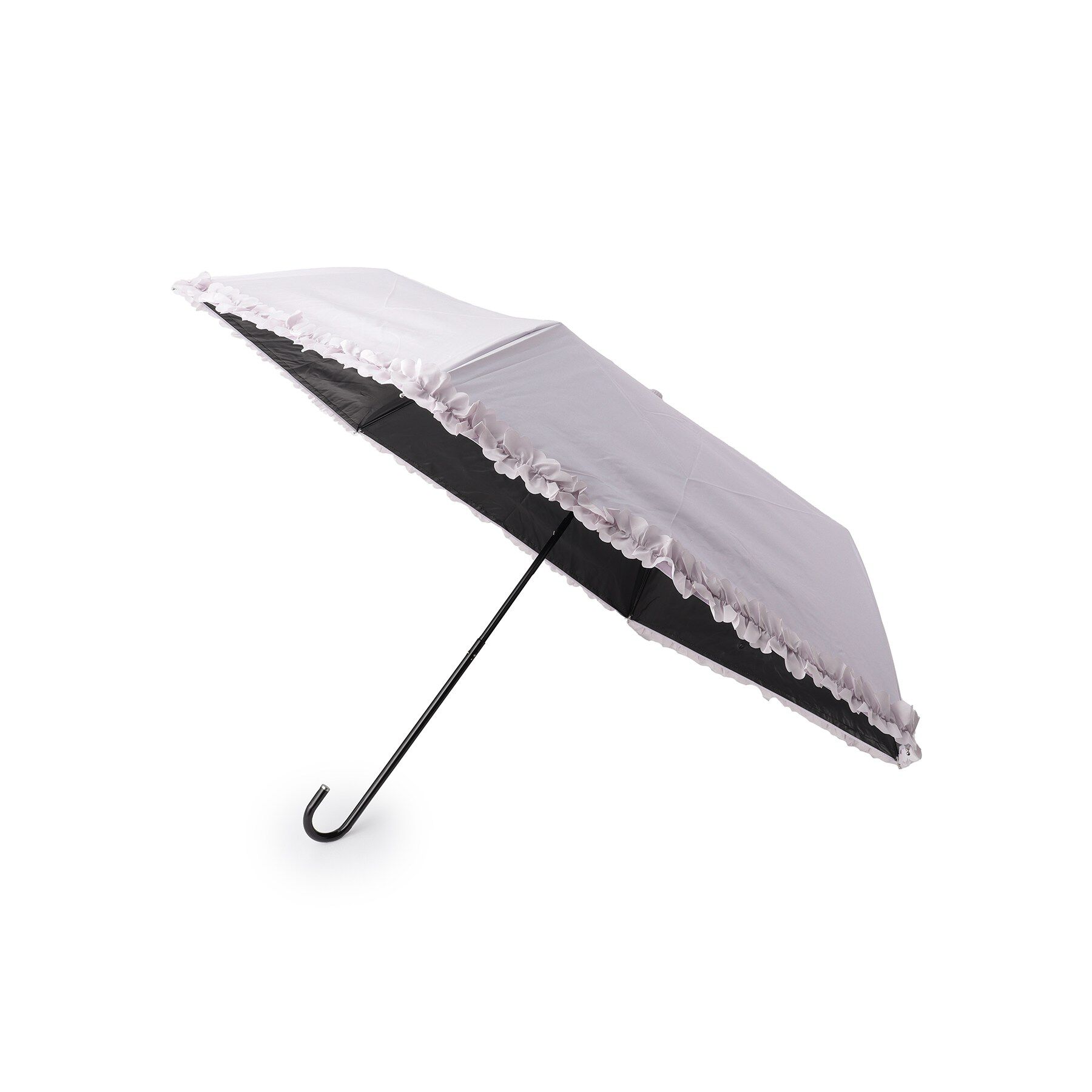 SHOO･LA･RUE「【晴雨兼用】ヒートカットフリル折りたたみ傘【because】」|傘|パープル(081)