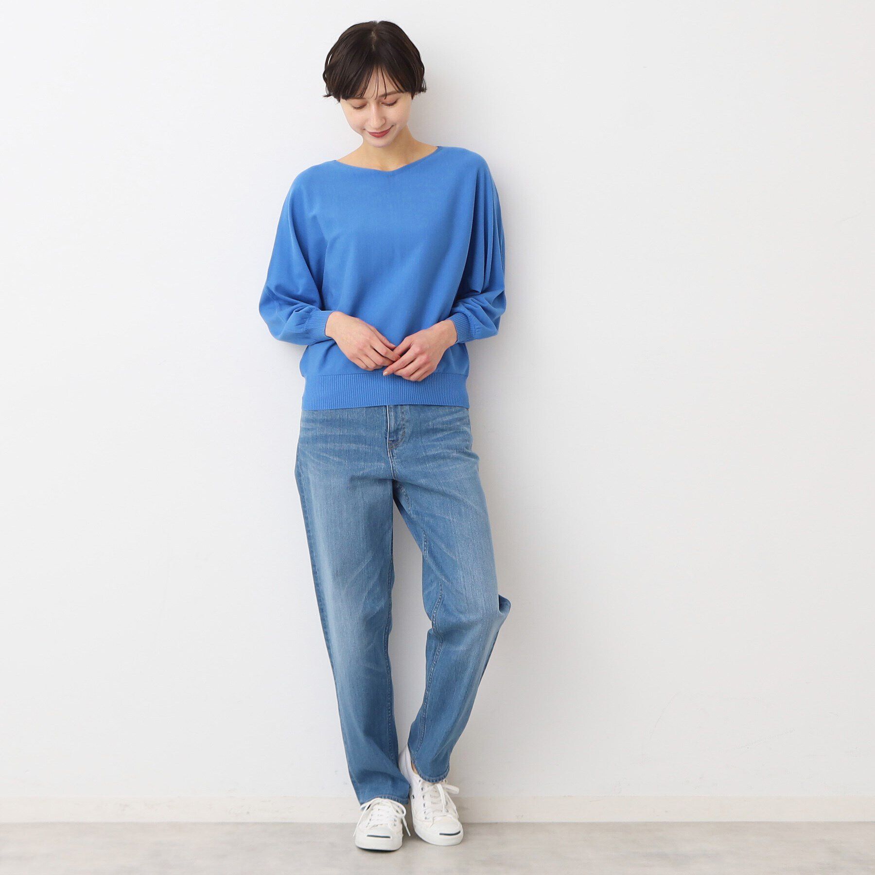 Dessin「【洗える】後ろボタンニットプルオーバー長袖（XS～L）」|ニット・セーター|