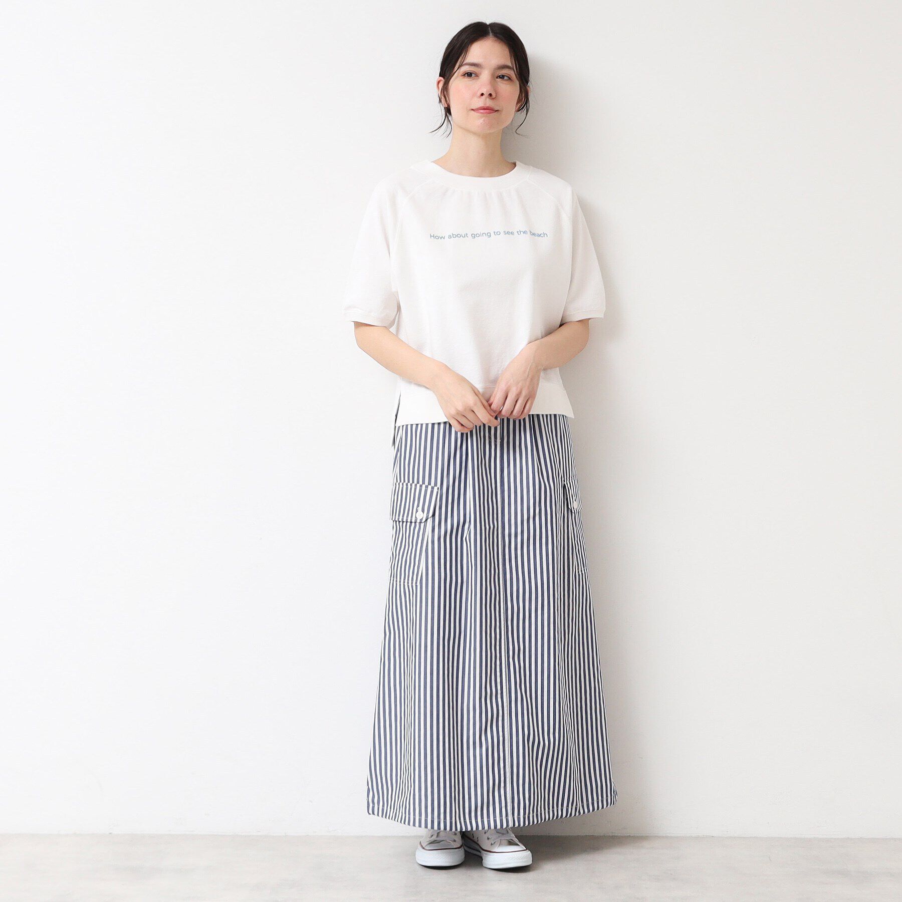 Dessin「【洗える・ウエストゴム】スピンドル付ストライプスカート（S～L）」|スカート|