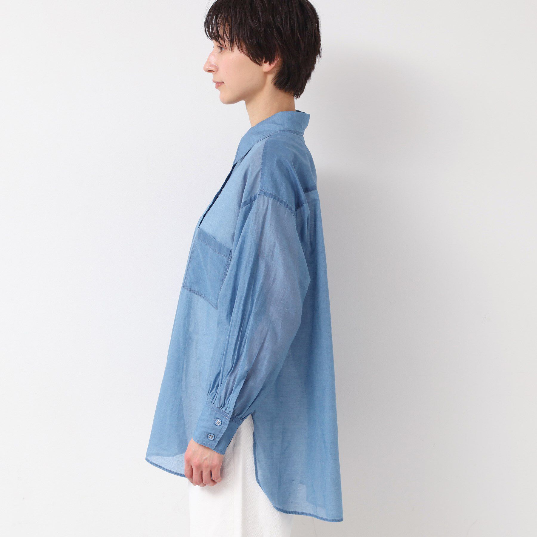 Dessin「【洗える】シアーデニムシャツ」|シャツ・ブラウス|