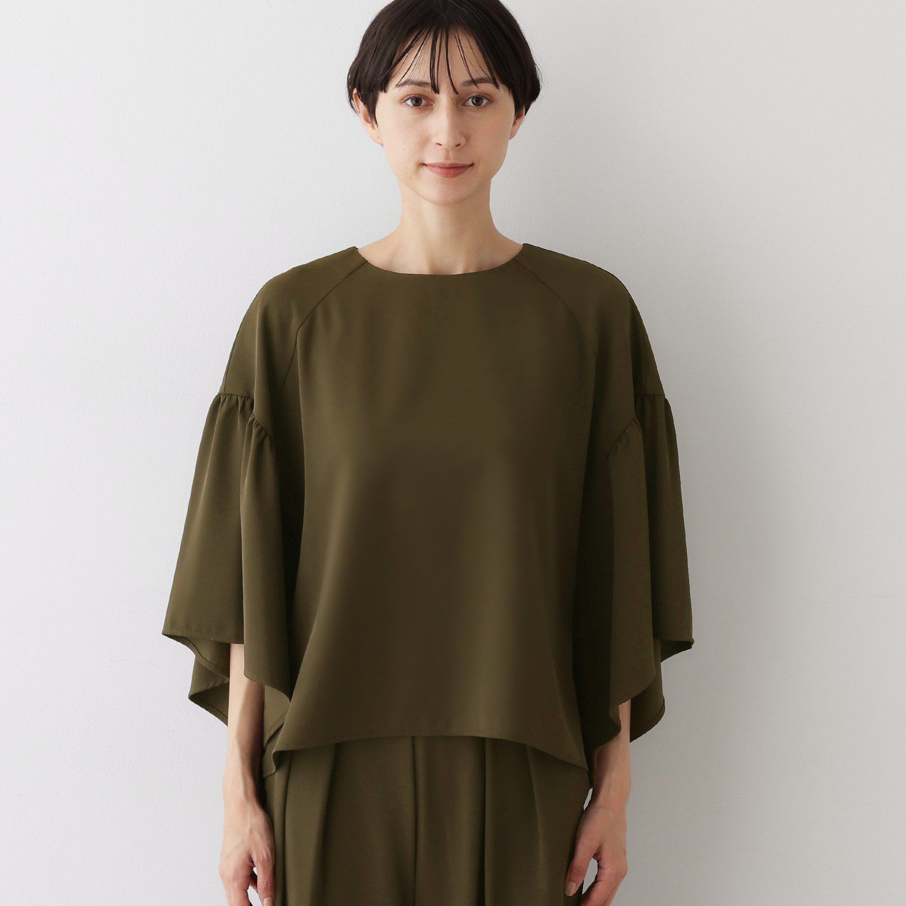 Dessin「【セットアップ可・洗える】フレアスリーブブラウス」|シャツ・ブラウス|