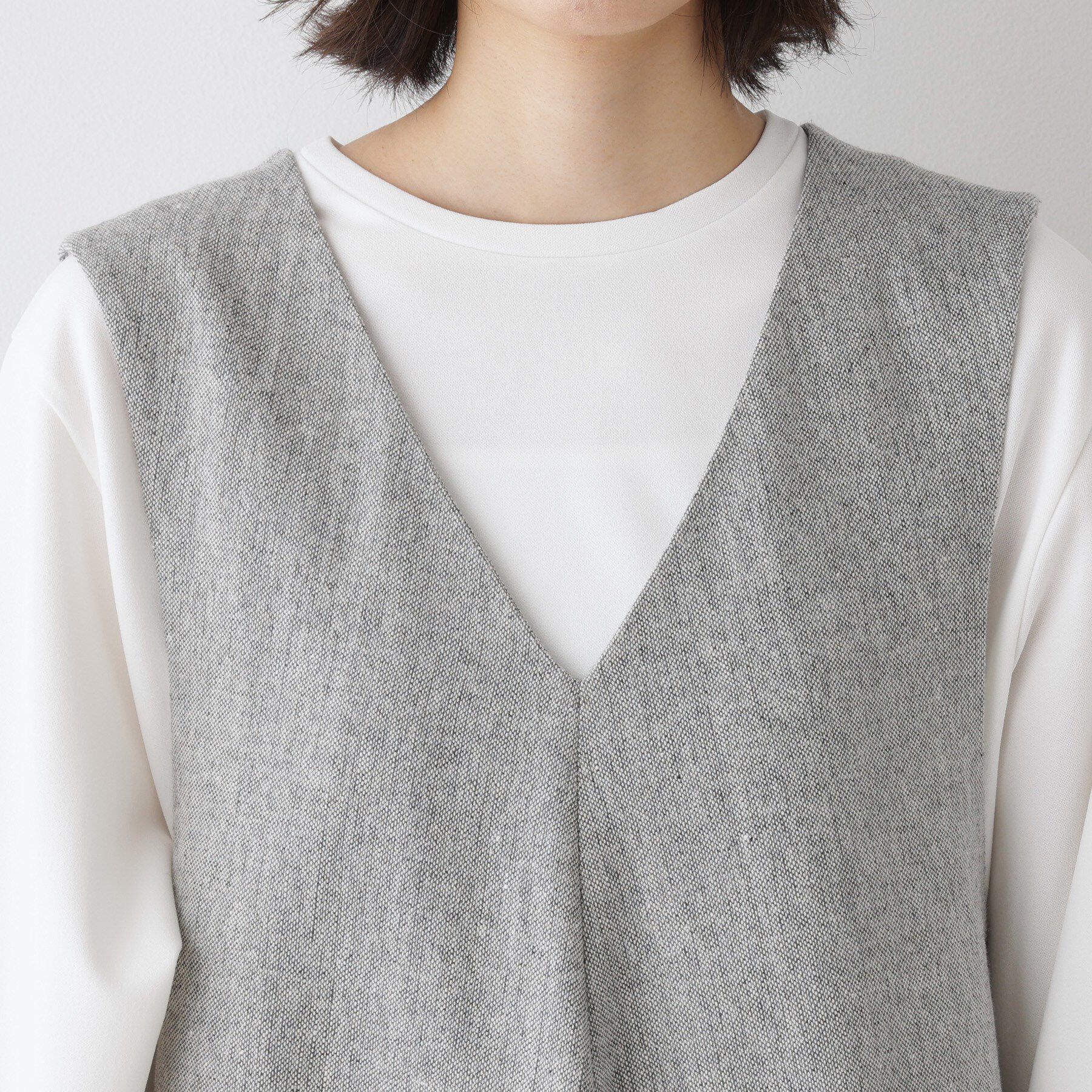 Dessin「【洗える】Vネックジャンパースカート」|ワンピース|