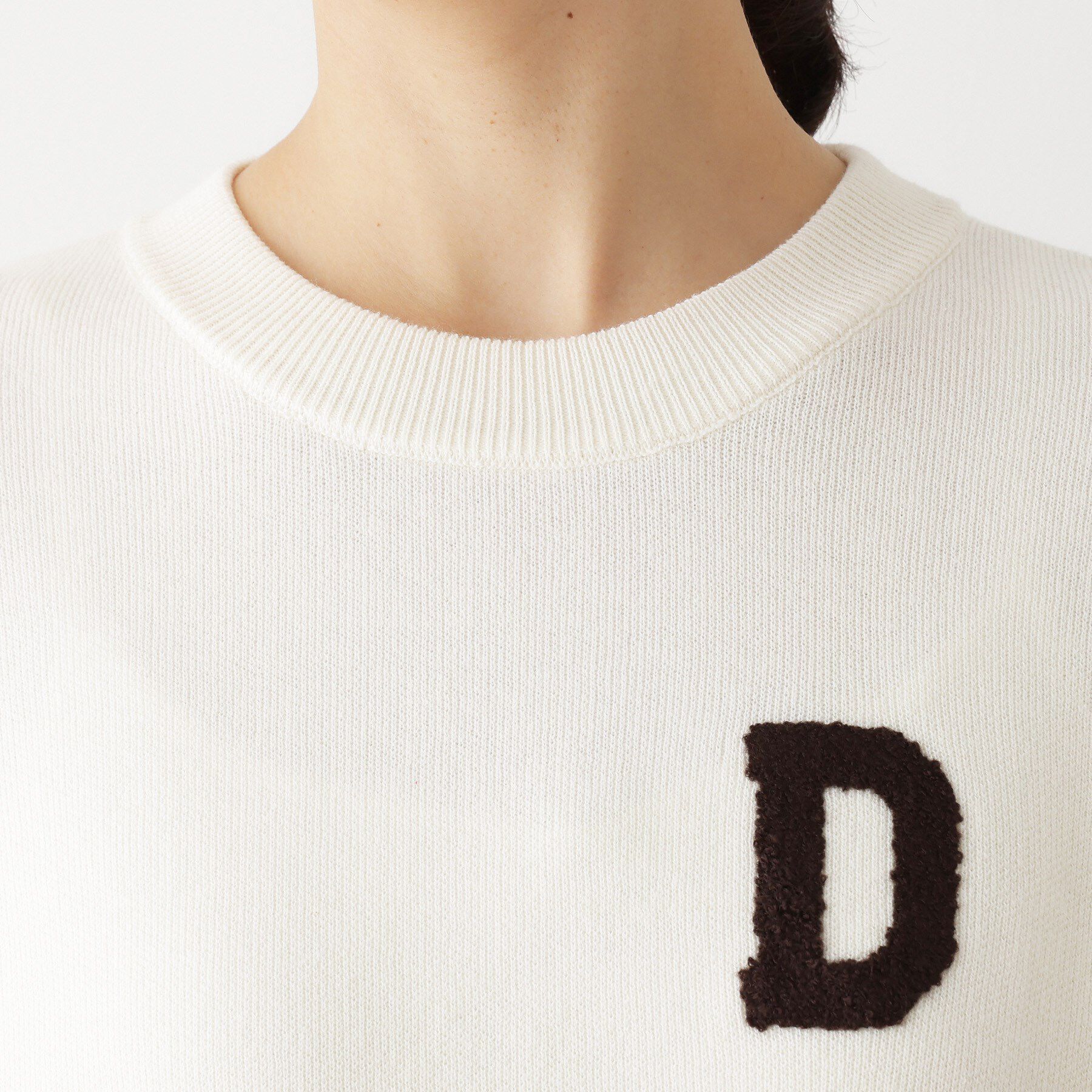 Dessin「【洗える】Dサガラ刺繍ワッペン付きニット」|ニット・セーター|