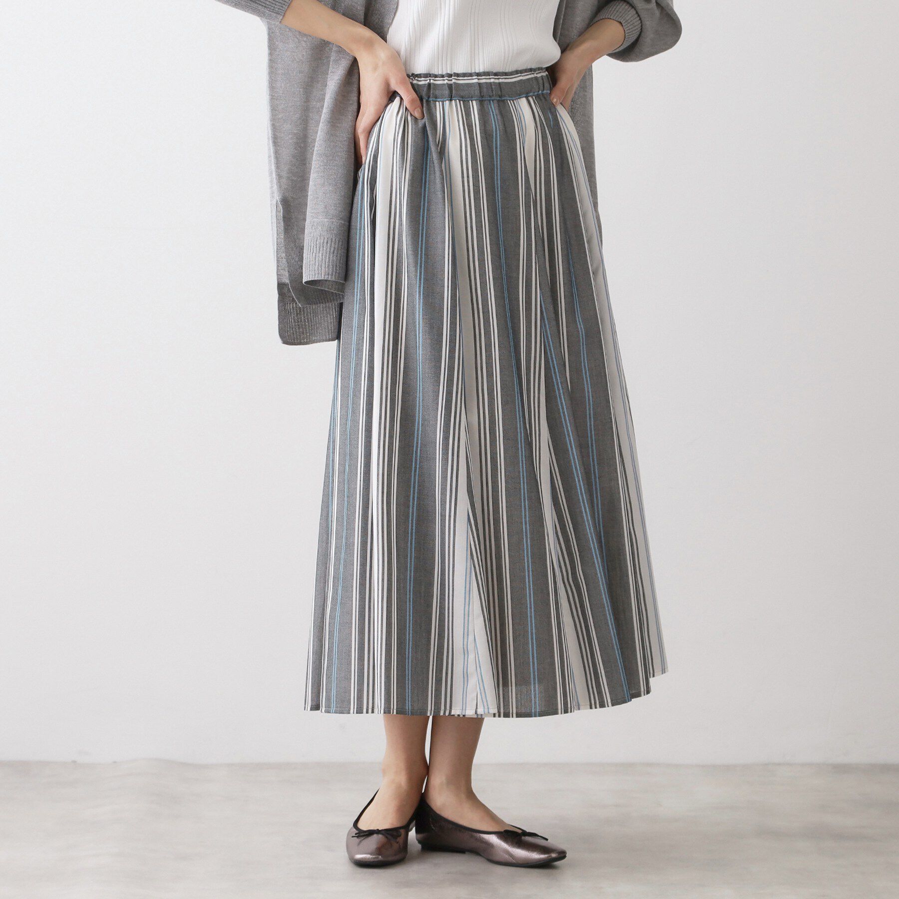 Dessin「【ウエストゴム/洗える】映えチェック柄スカート」|スカート|ホワイト(301)