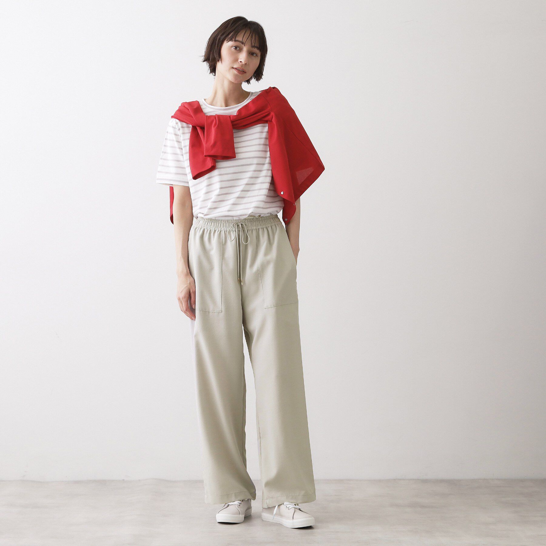 Dessin「【接触冷感/ウエストゴム/洗える】イージーワイドパンツ」|その他|